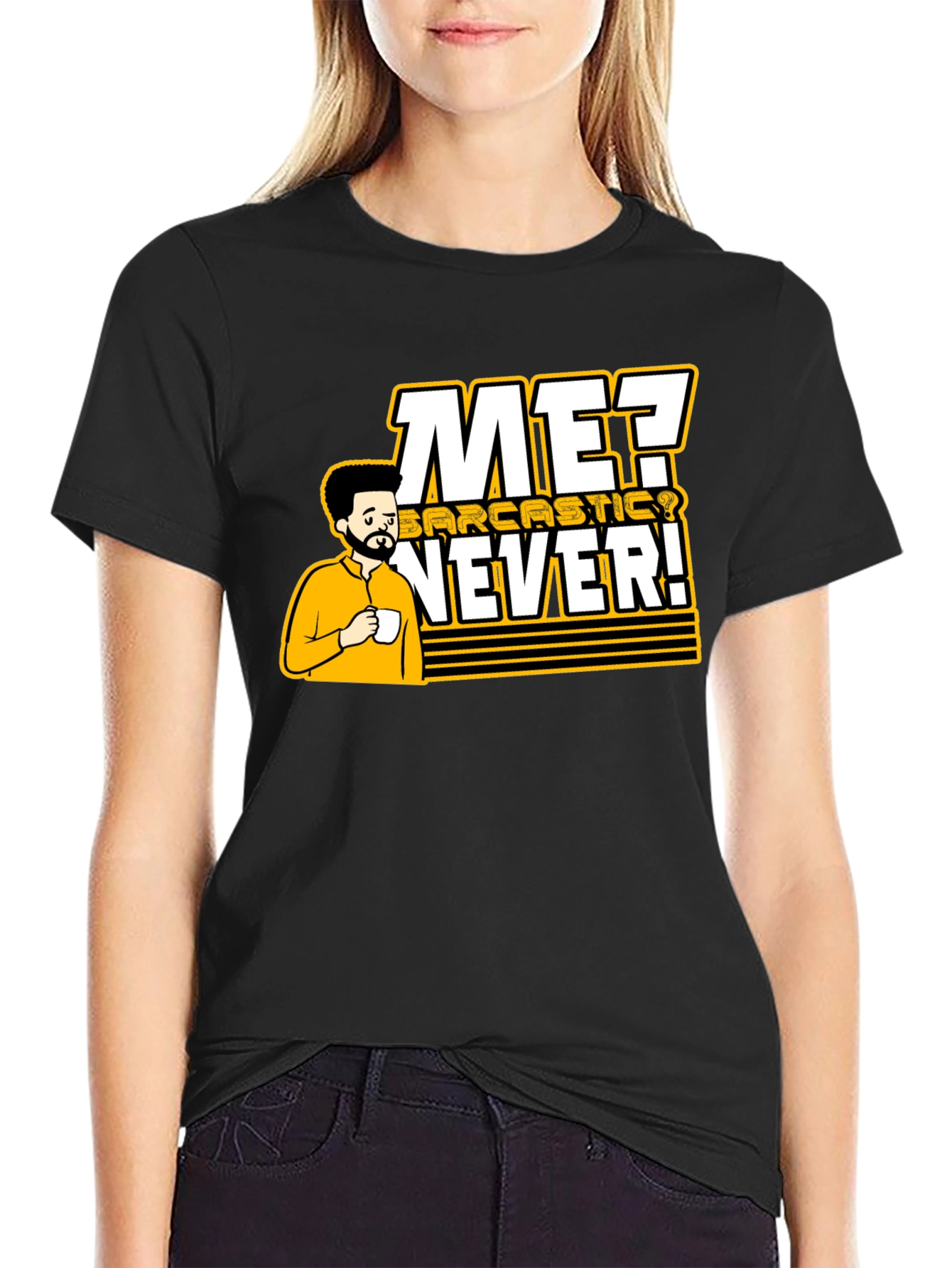 Sarcastic Humor Graphic Black T-Shirt