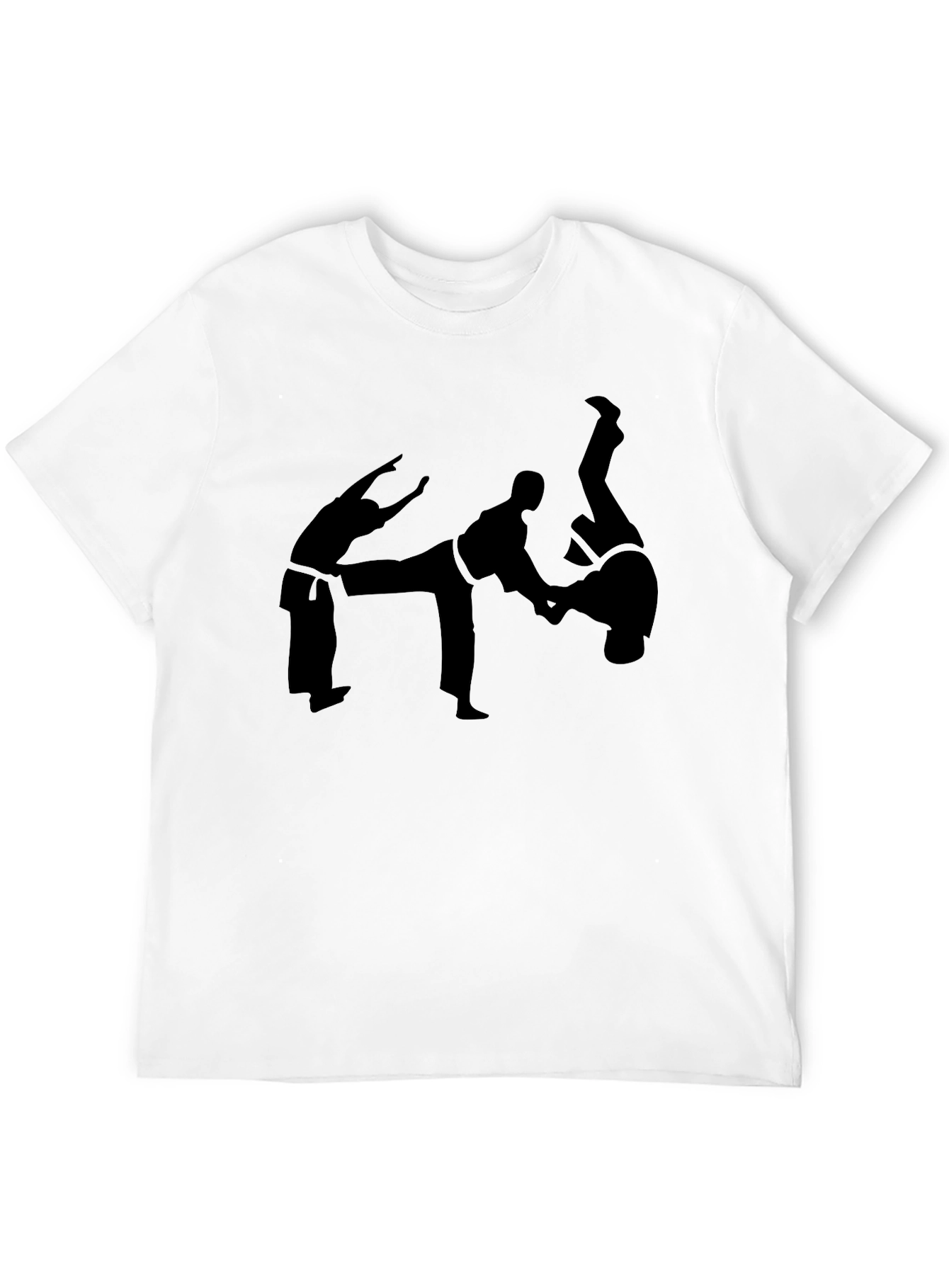 Karate Silhouette Graphic T-Shirt - Black