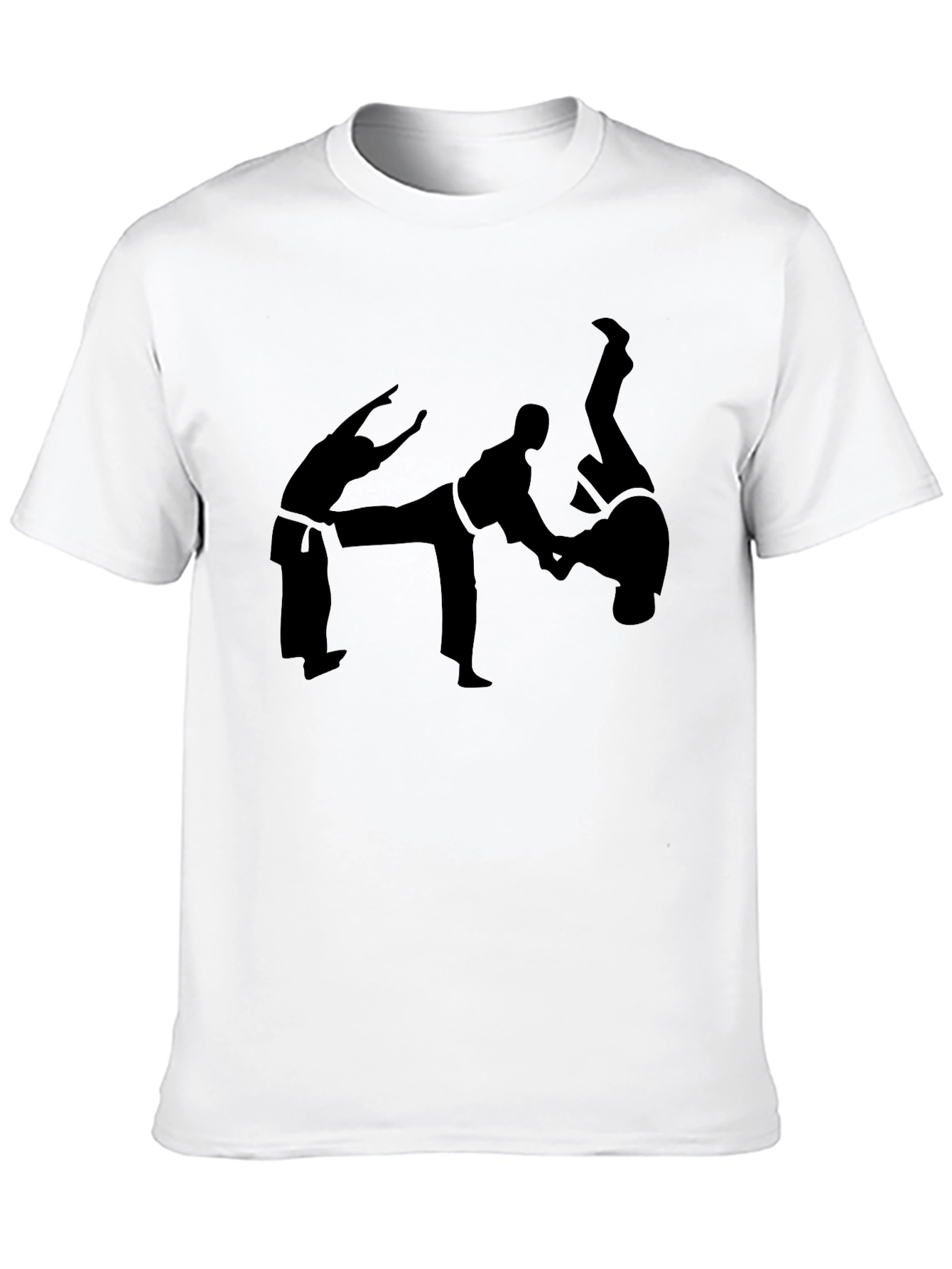 Karate Silhouette Graphic T-Shirt - Black