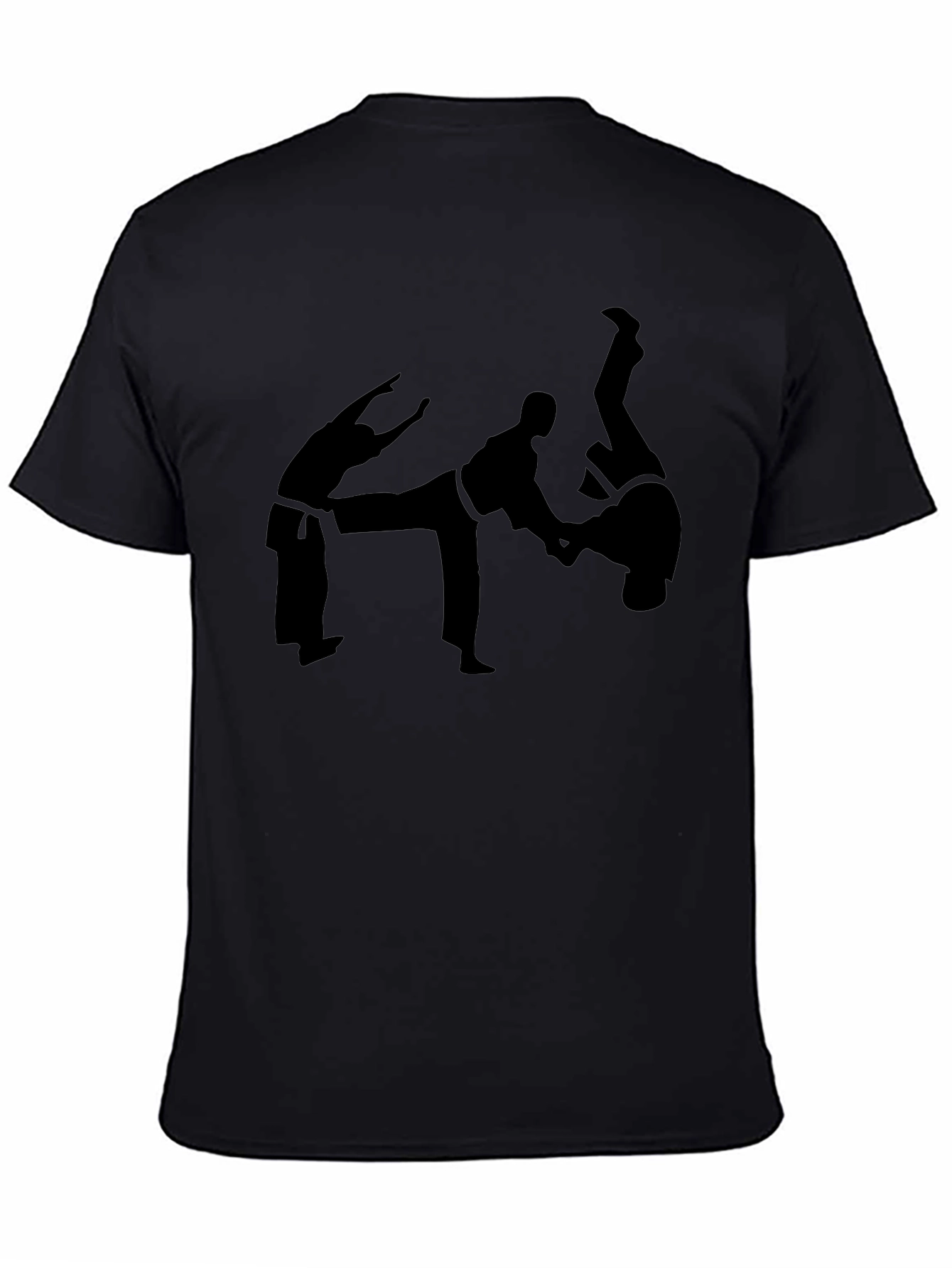 Karate Silhouette Graphic T-Shirt - Black
