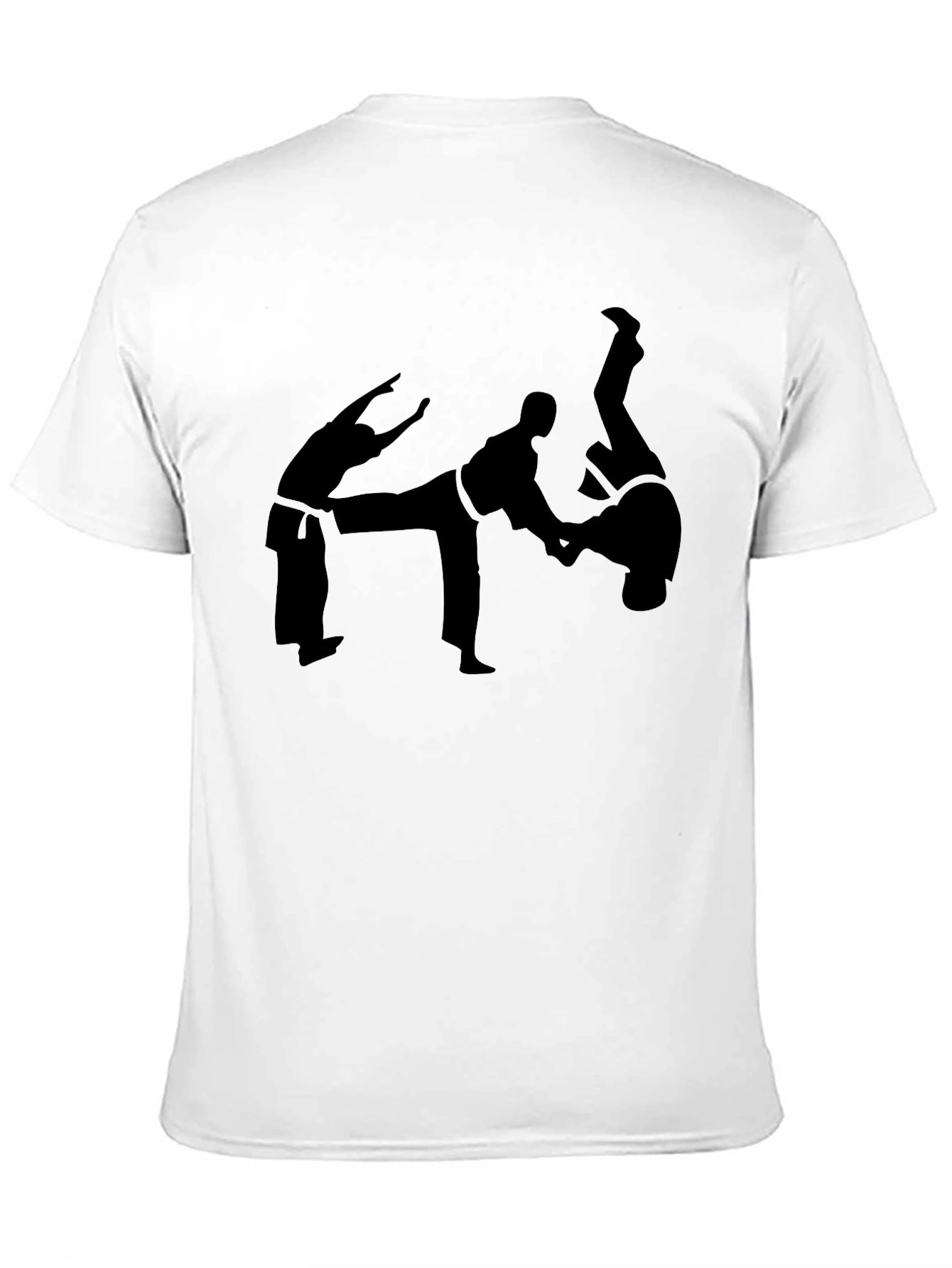 Karate Silhouette Graphic T-Shirt - Black