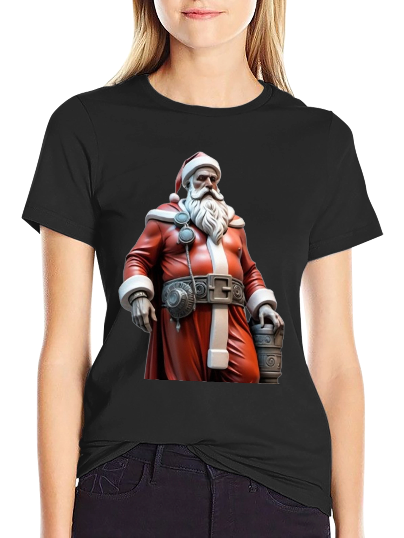 Festive Santa T-Shirt - Black