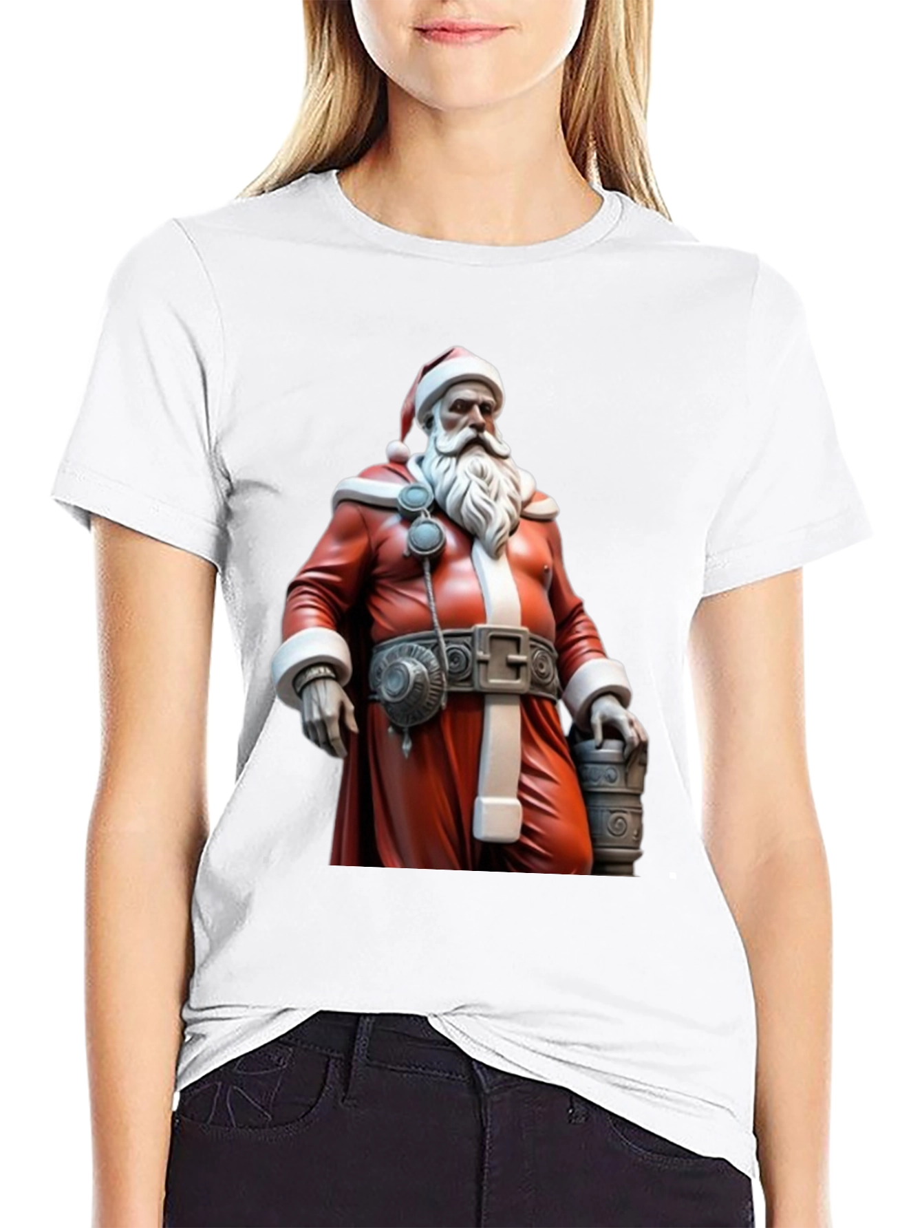 Festive Santa T-Shirt - Black