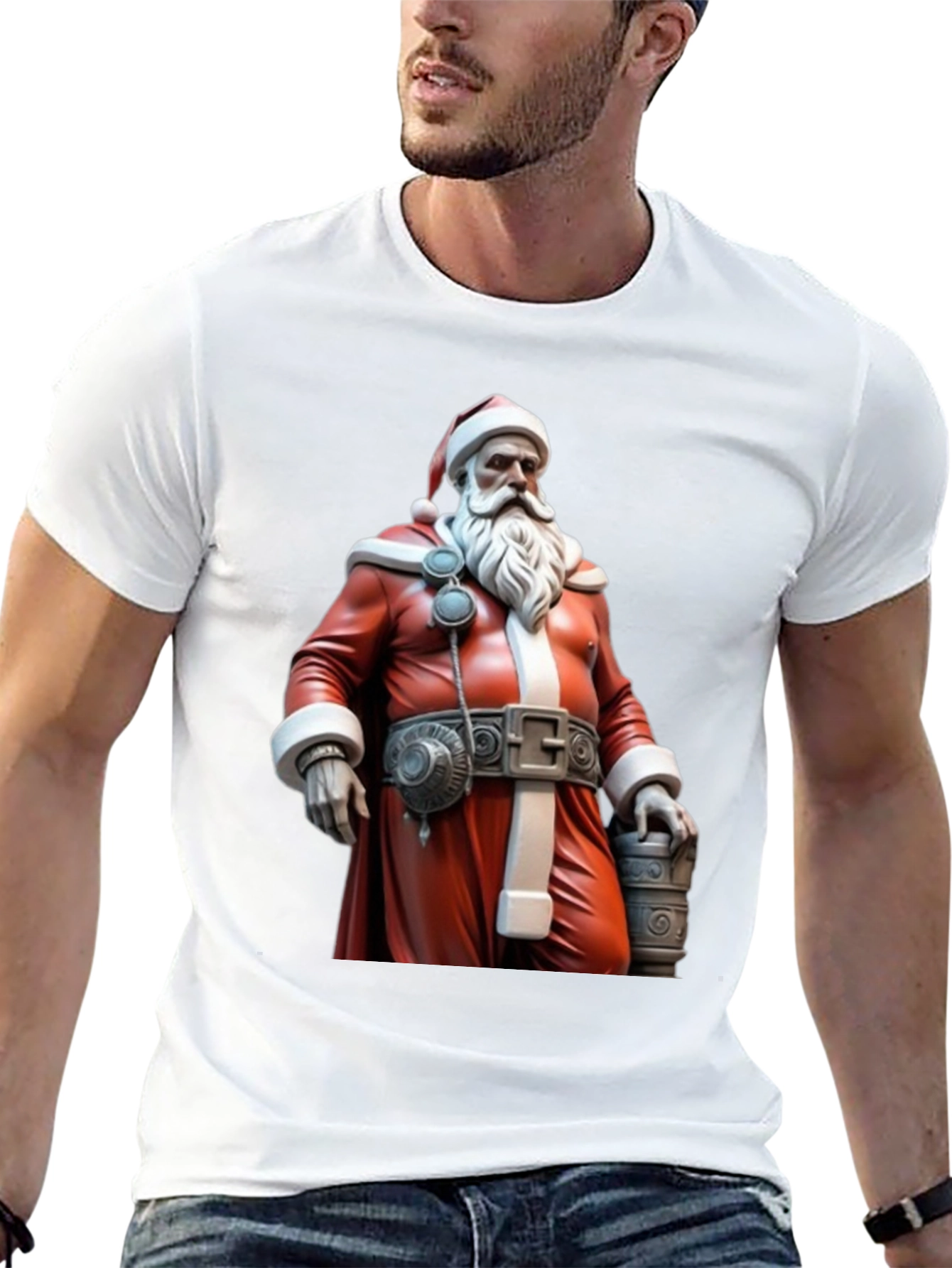 Festive Santa T-Shirt - Black