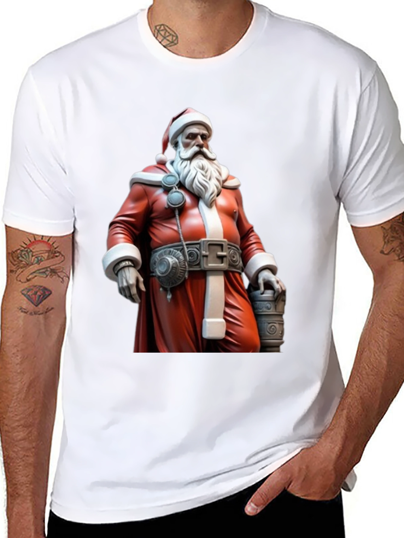 Festive Santa T-Shirt - Black