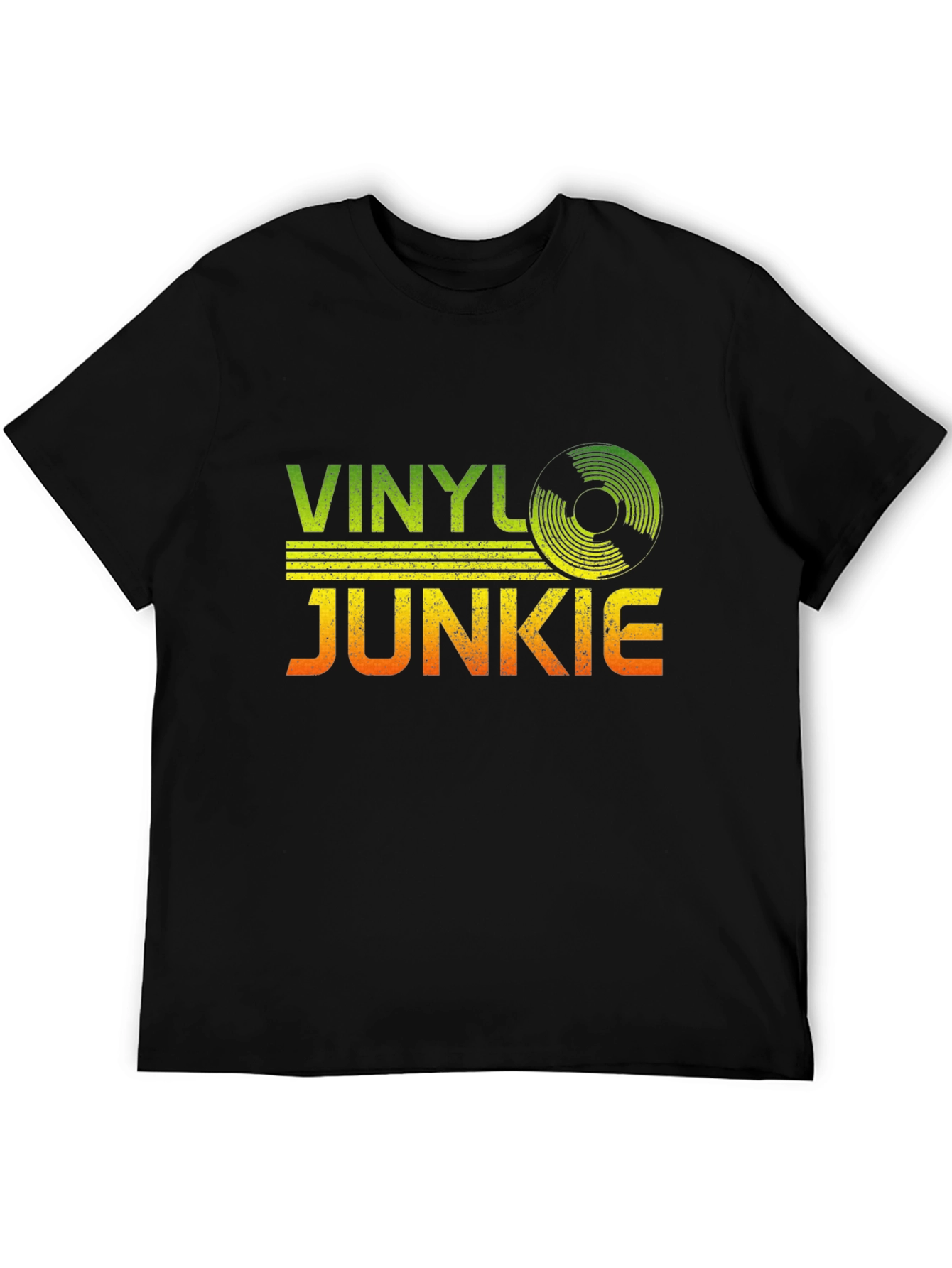 Vinyl Junkie Graphic T-Shirt - Retro Music Lover Tee