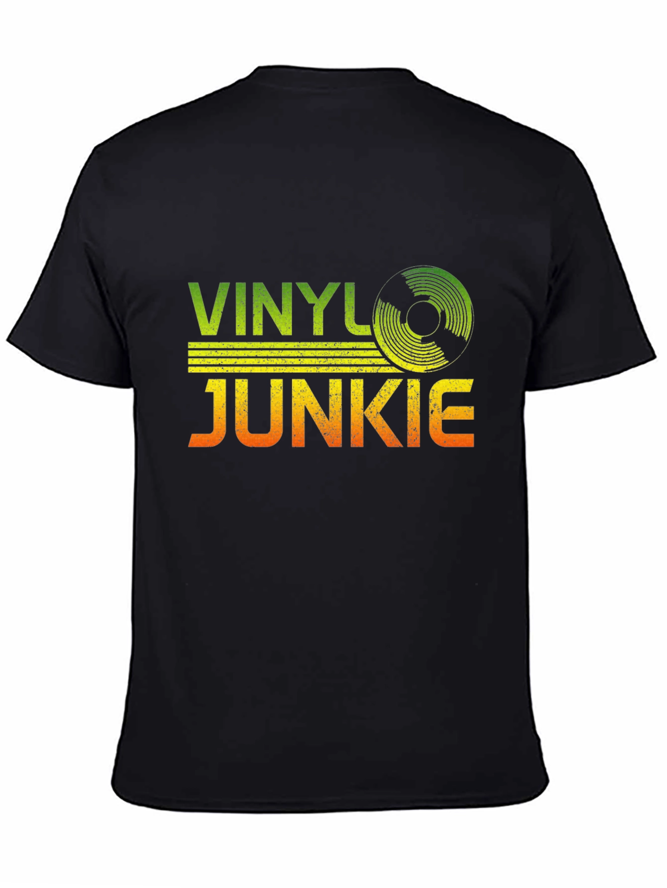 Vinyl Junkie Graphic T-Shirt - Retro Music Lover Tee