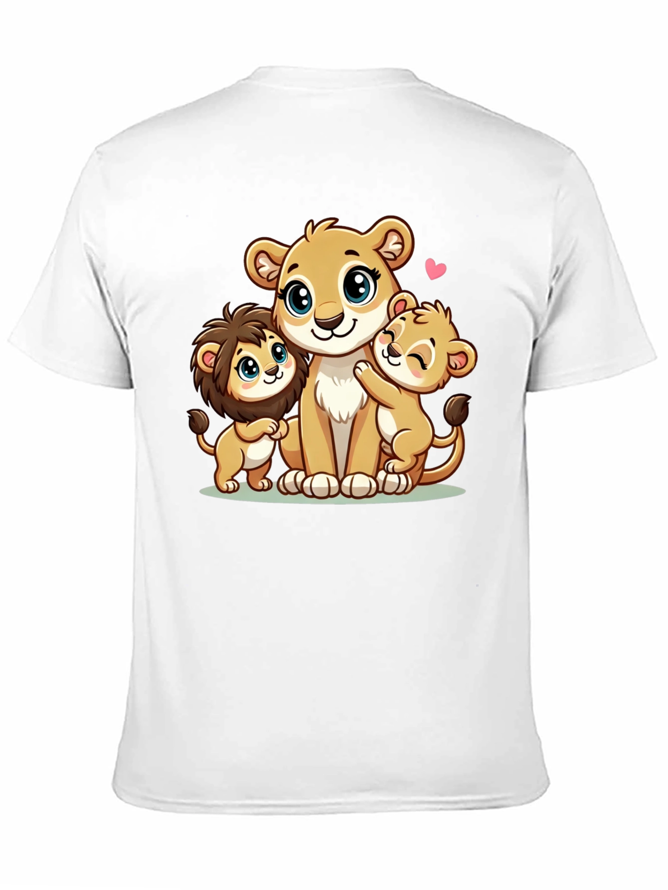 Cute Lion Family Black T-Shirt