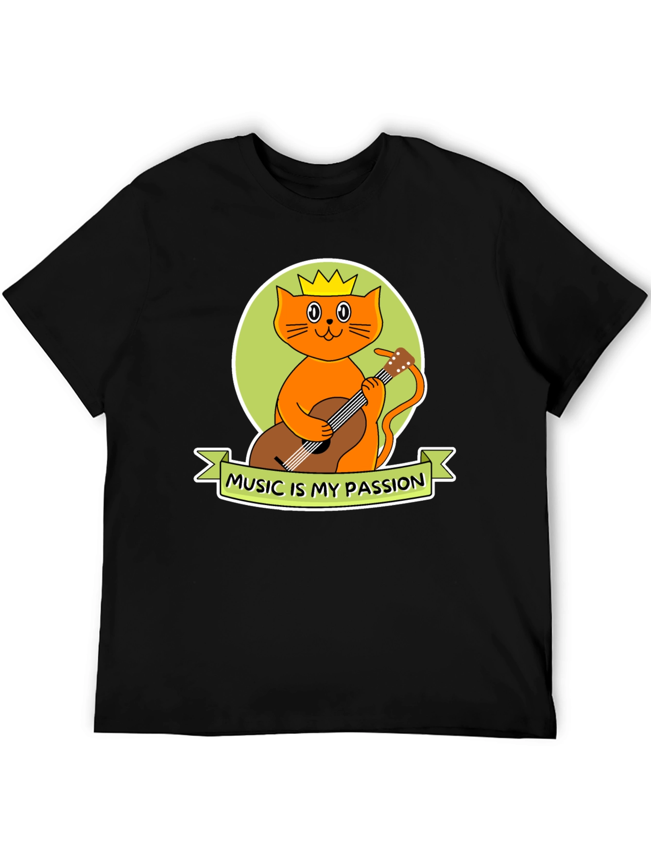 Music Lover Tee: Cat with Guitar