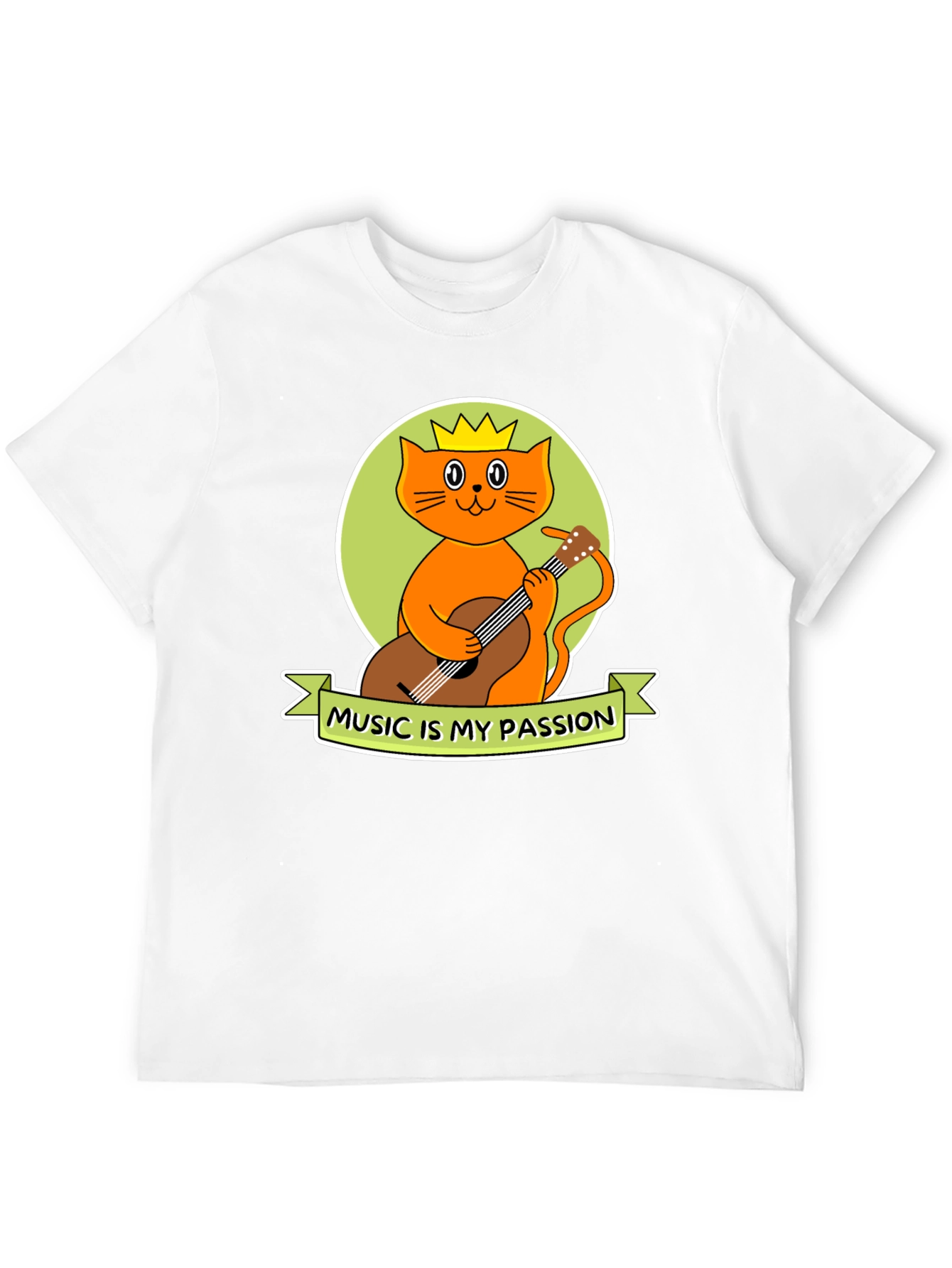 Music Lover Tee: Cat with Guitar