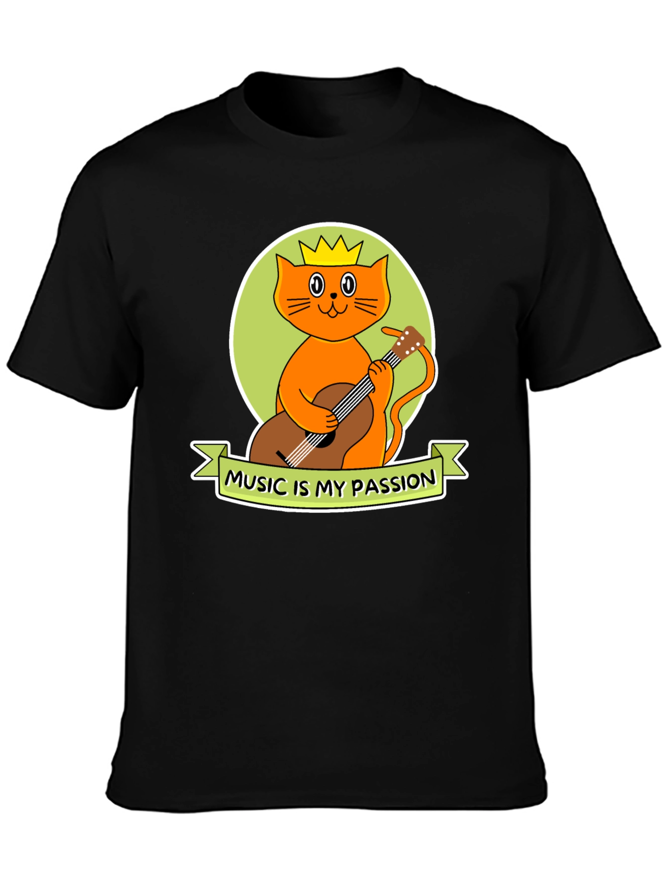 Music Lover Tee: Cat with Guitar