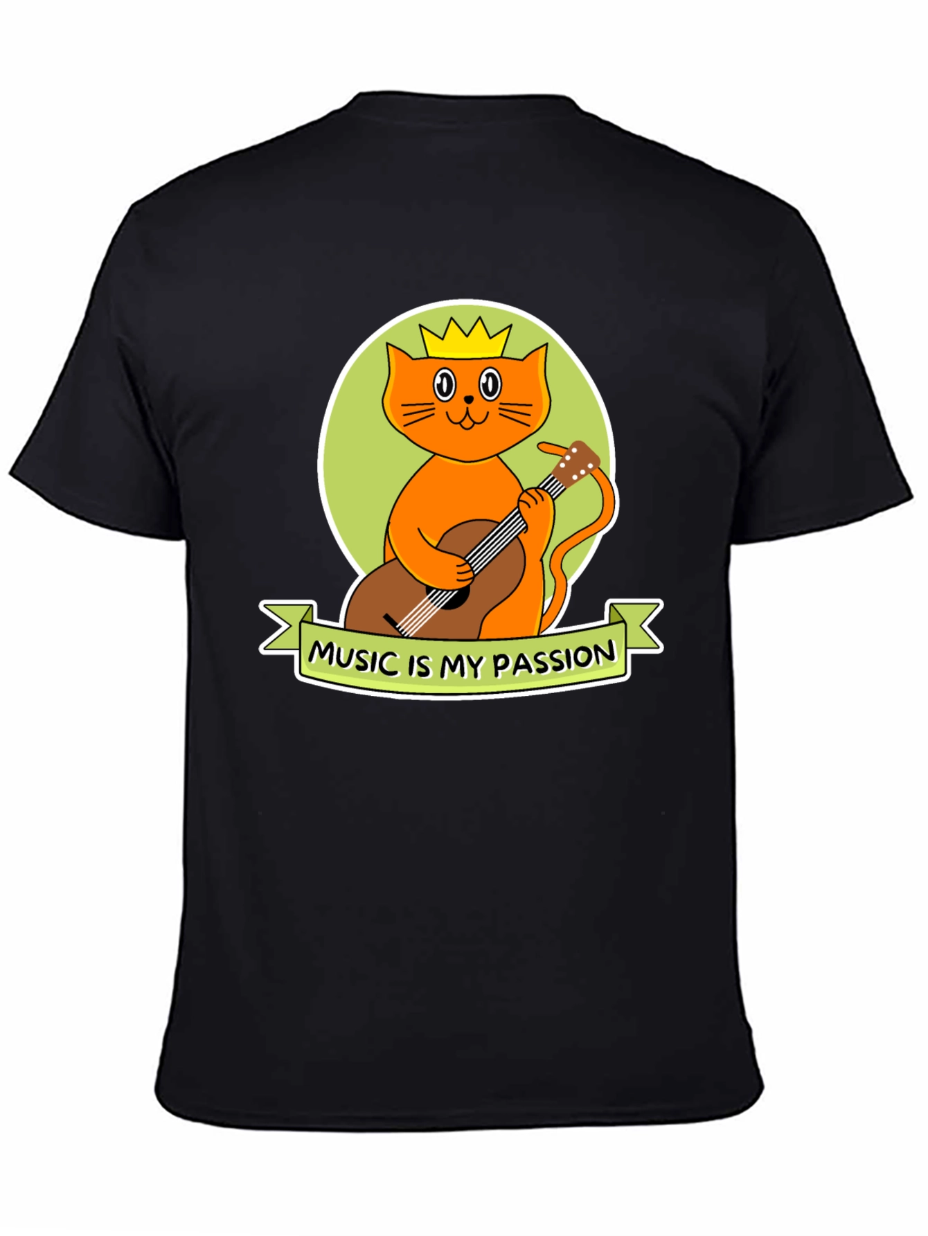 Music Lover Tee: Cat with Guitar