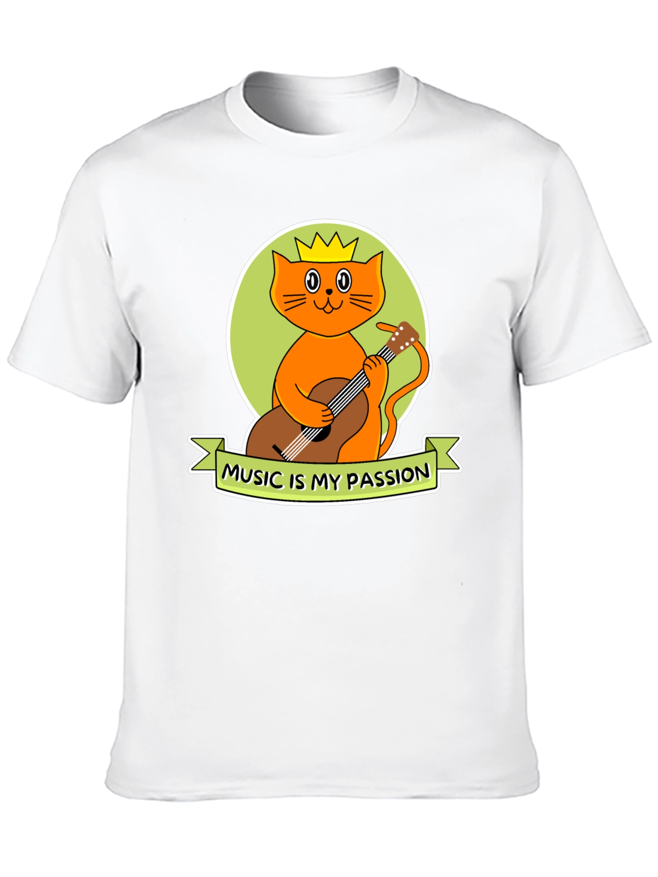 Music Lover Tee: Cat with Guitar
