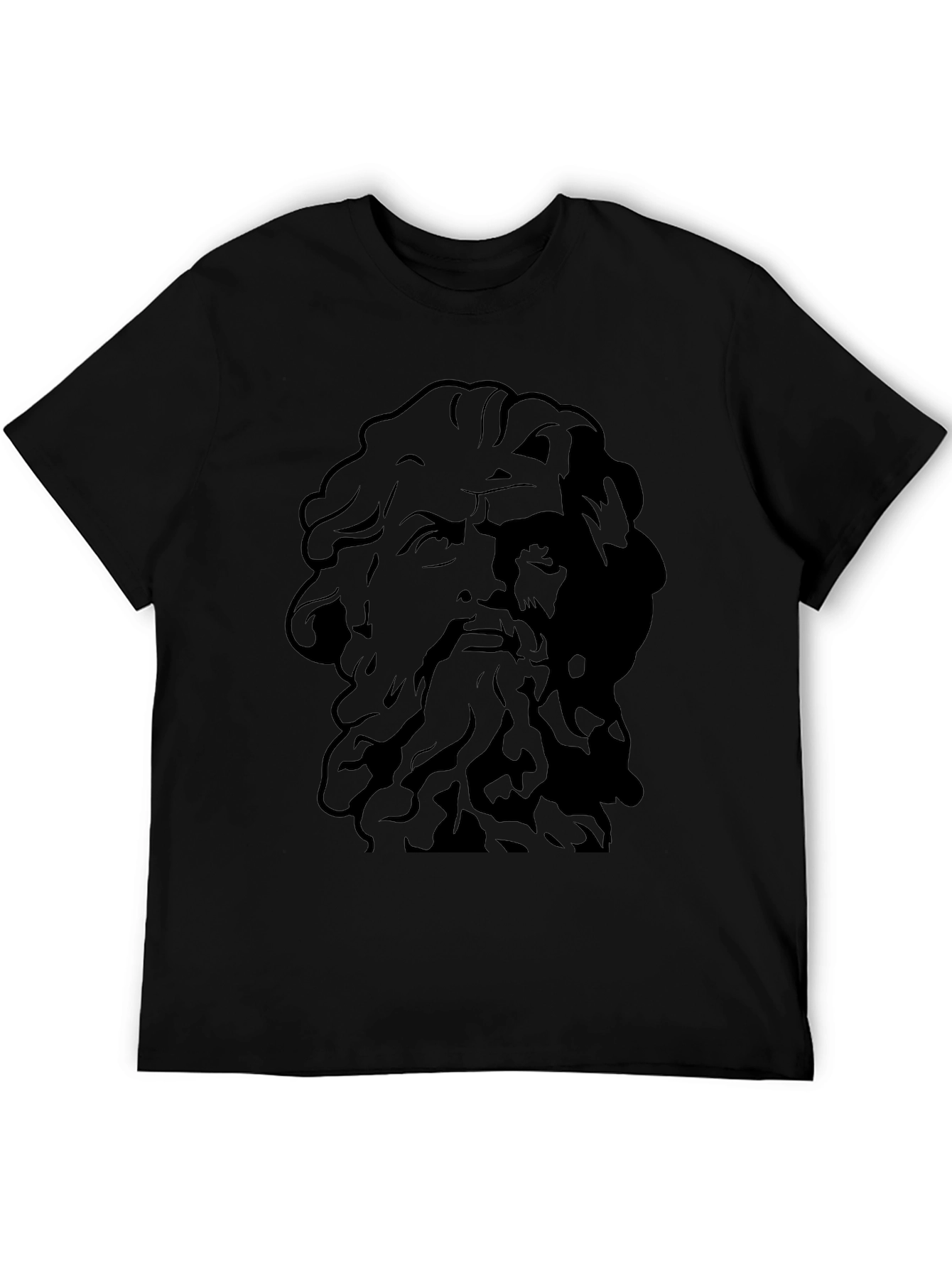 Greek God Graphic Tee - Black Cotton T-Shirt