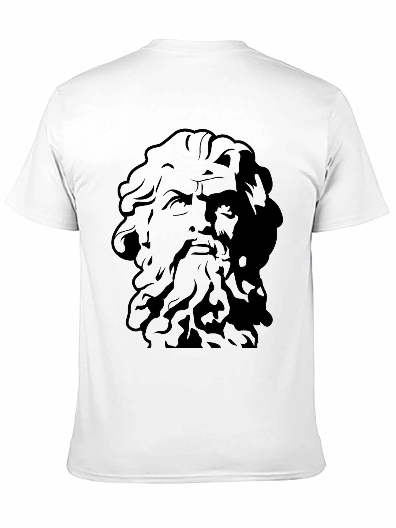 Greek God Graphic Tee - Black Cotton T-Shirt