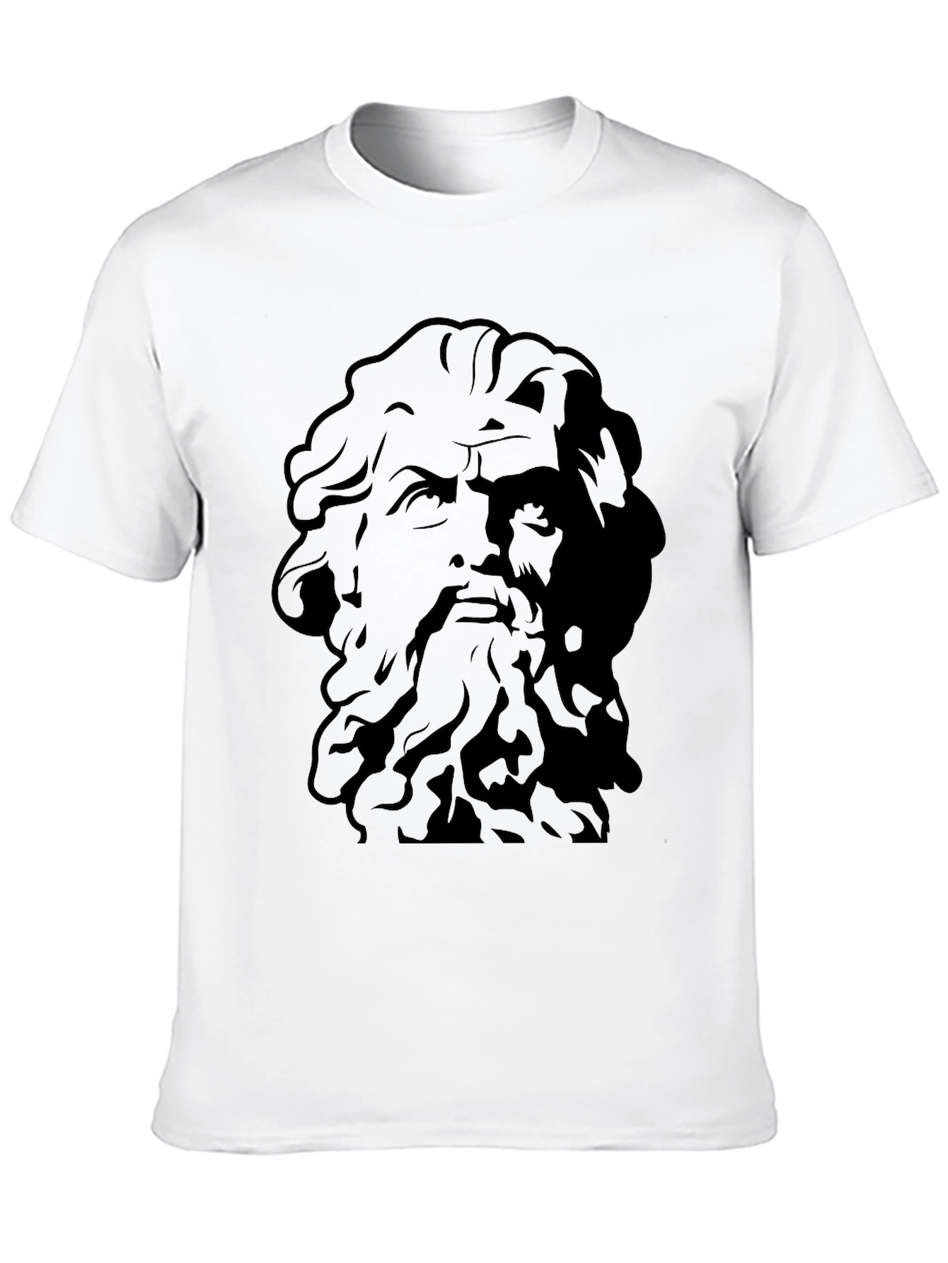 Greek God Graphic Tee - Black Cotton T-Shirt