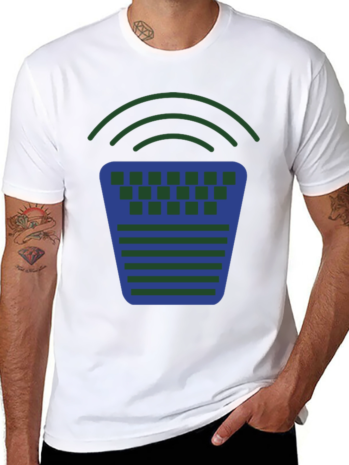 Geometric Graphic Tee - Modern Design Casual Comfort