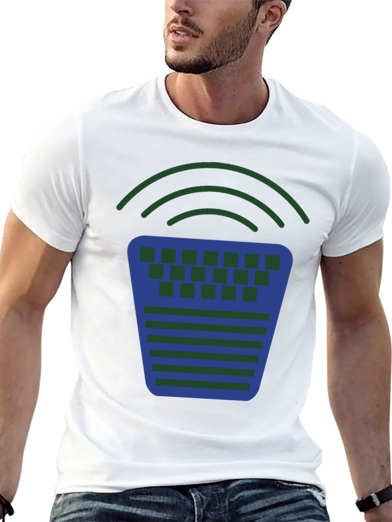 Geometric Graphic Tee - Modern Design Casual Comfort
