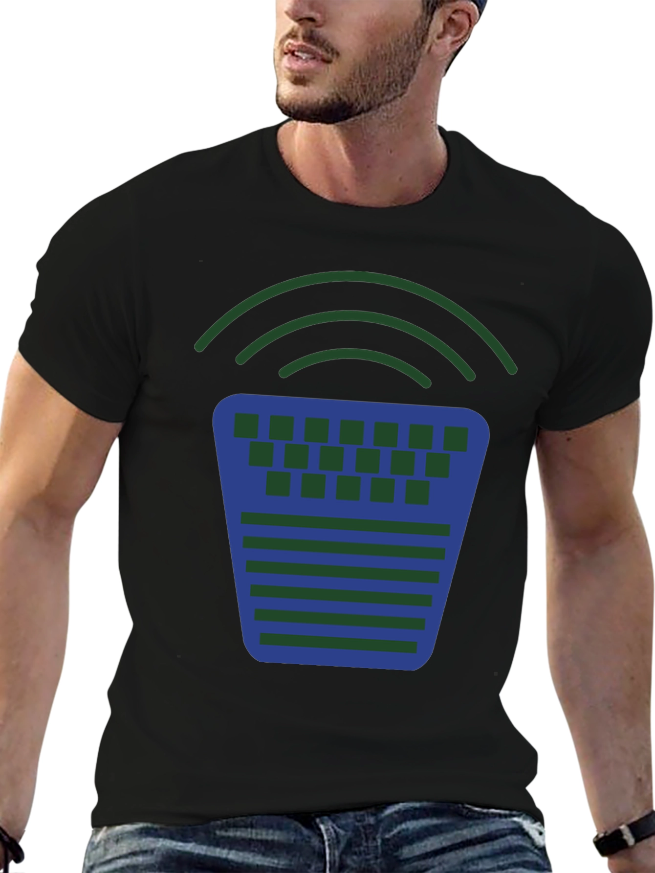 Geometric Graphic Tee - Modern Design Casual Comfort
