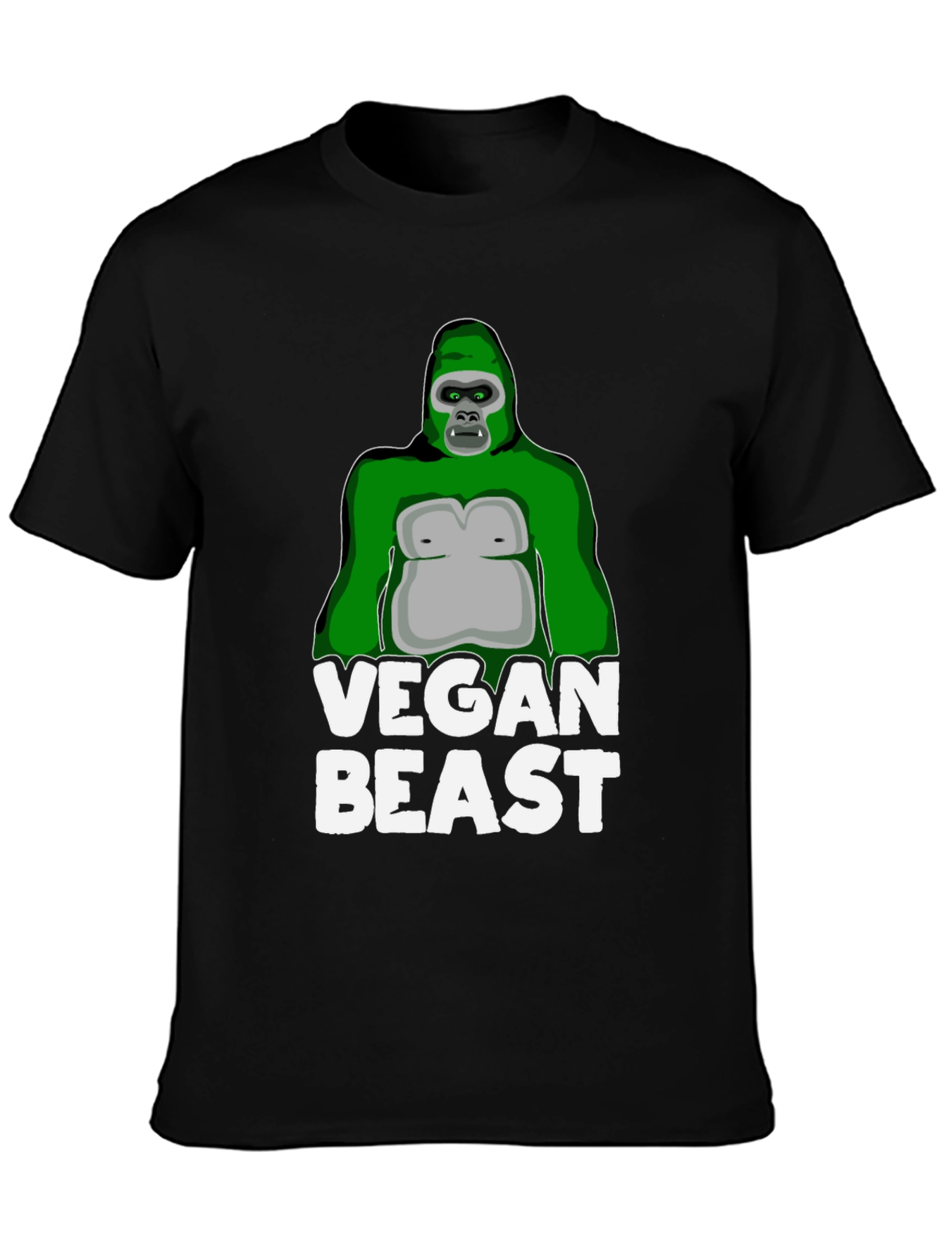 Vegan Beast Gorilla T-Shirt - Black