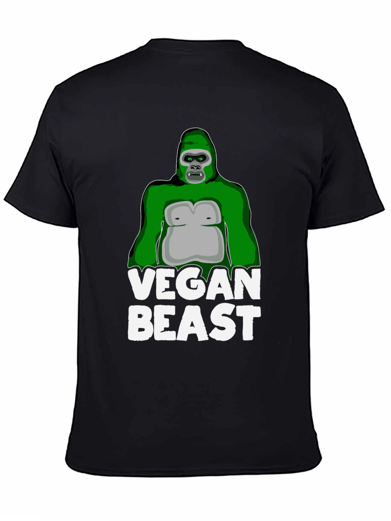 Vegan Beast Gorilla T-Shirt - Black
