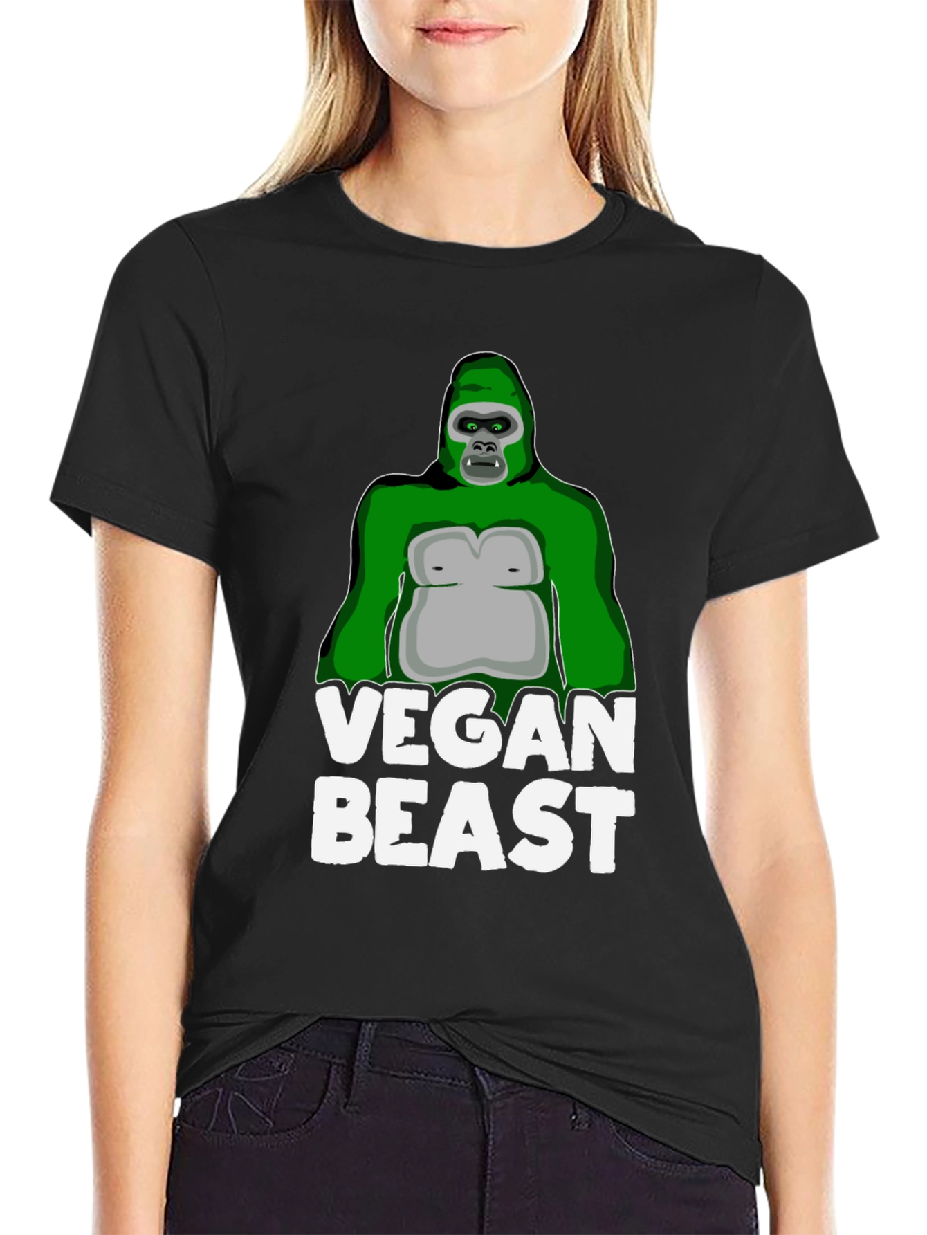 Vegan Beast Gorilla T-Shirt - Black