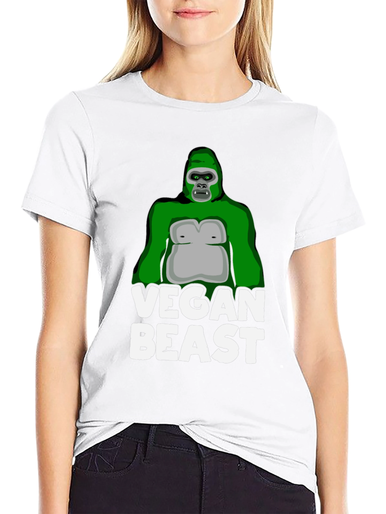 Vegan Beast Gorilla T-Shirt - Black