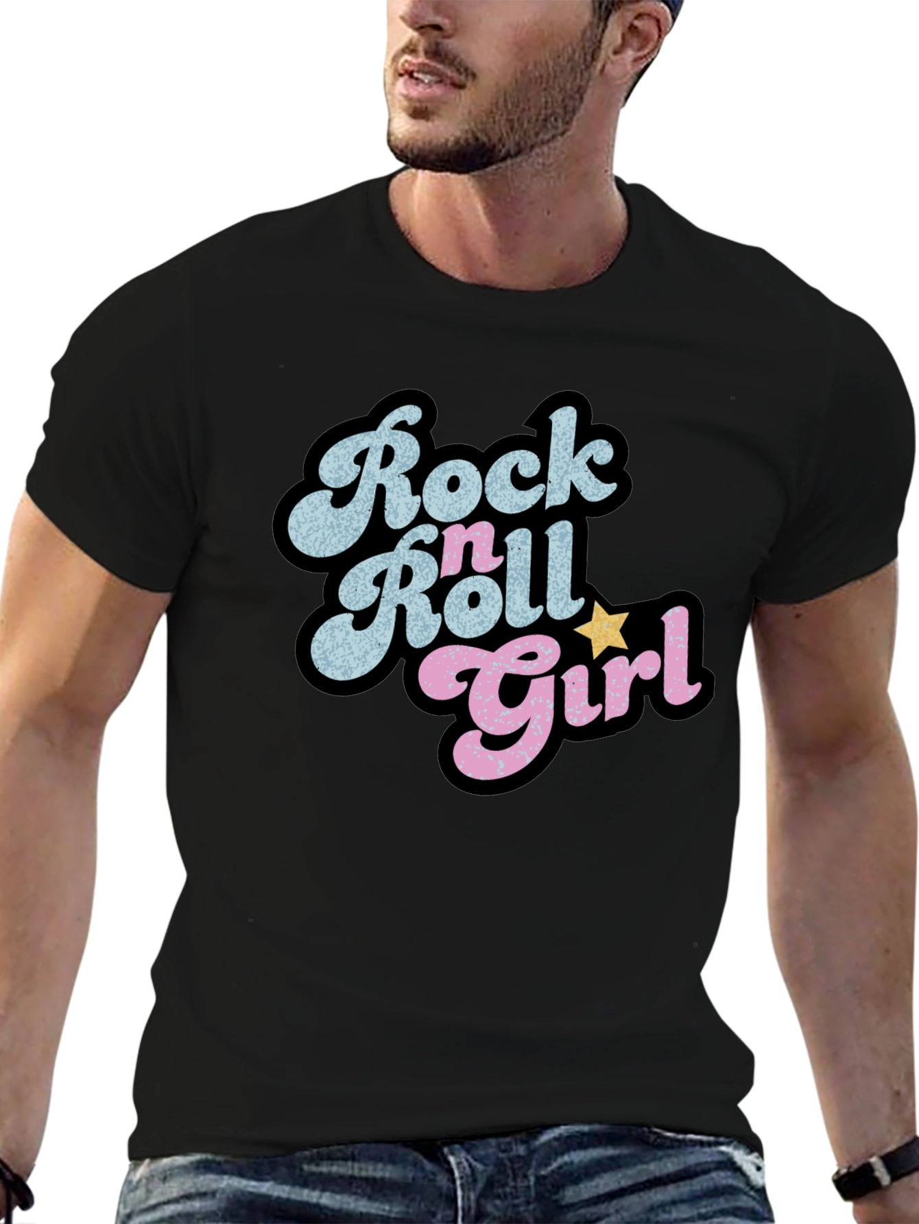 Rock n Roll Girl Black Graphic Tee