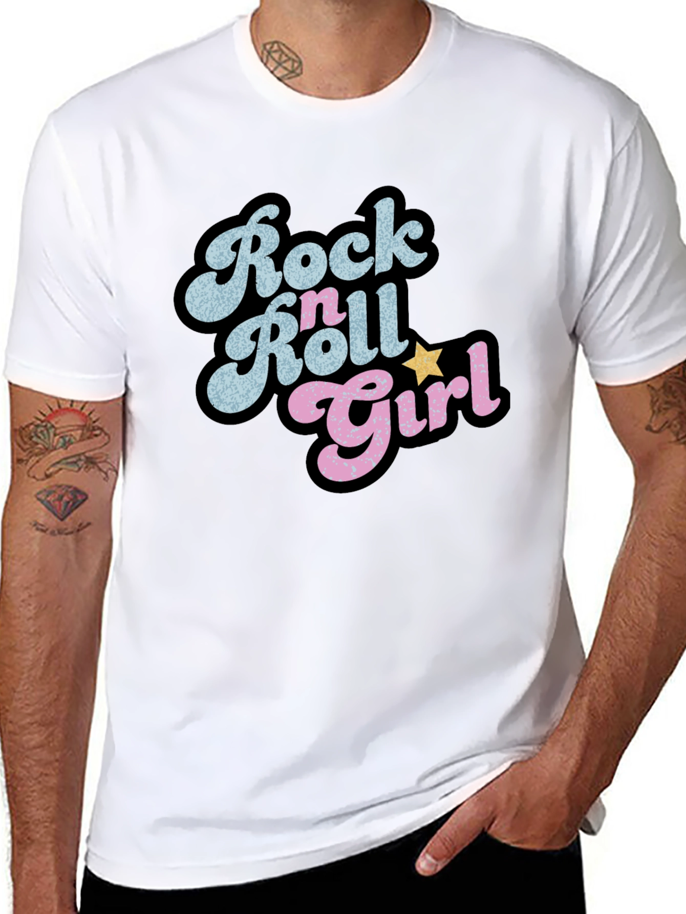 Rock n Roll Girl Black Graphic Tee