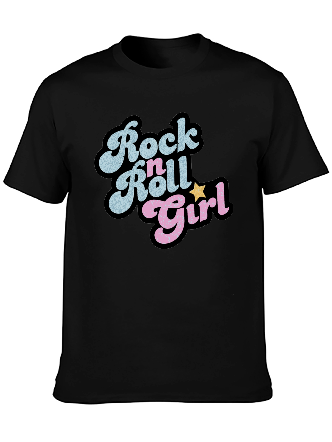 Rock n Roll Girl Black Graphic Tee