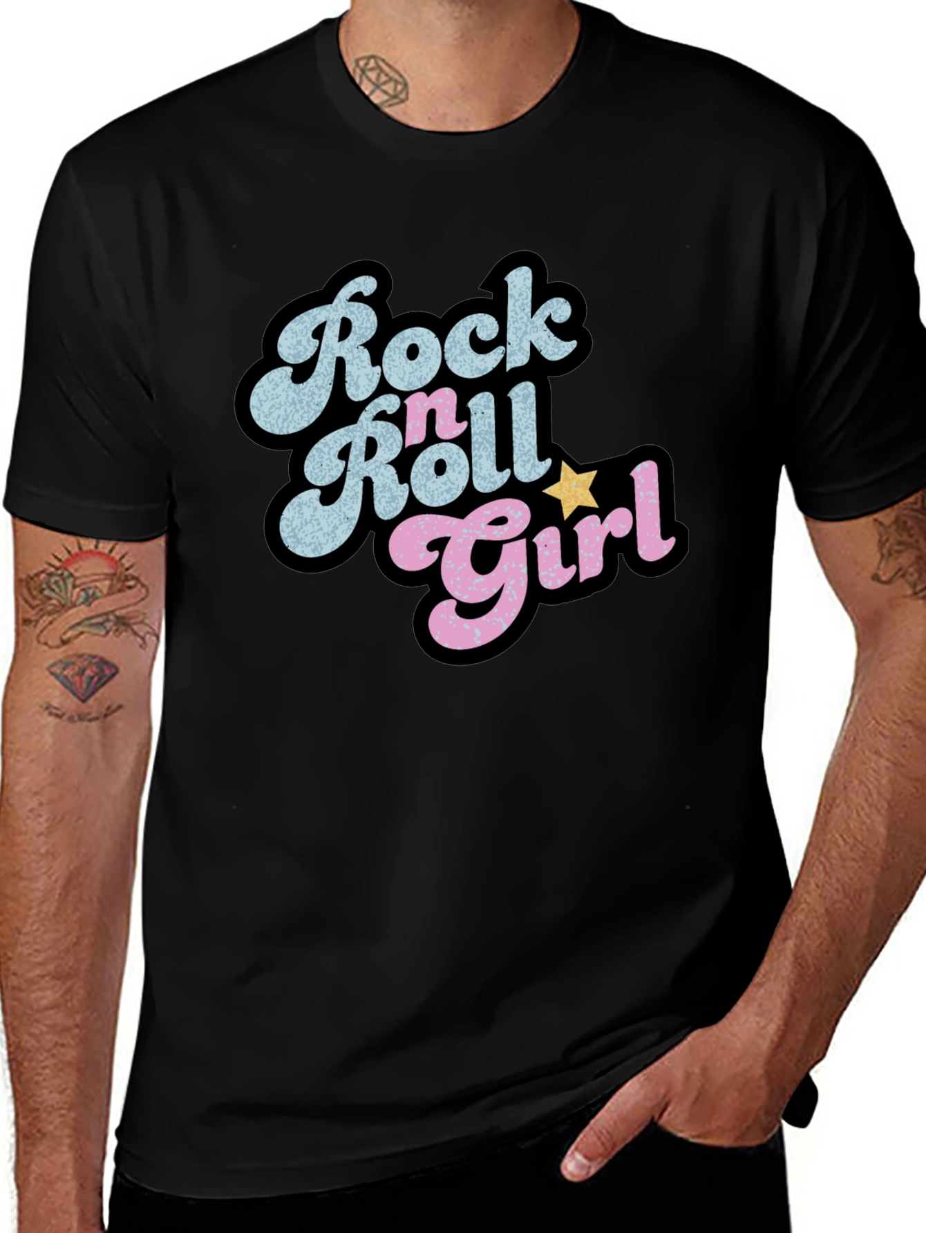 Rock n Roll Girl Black Graphic Tee