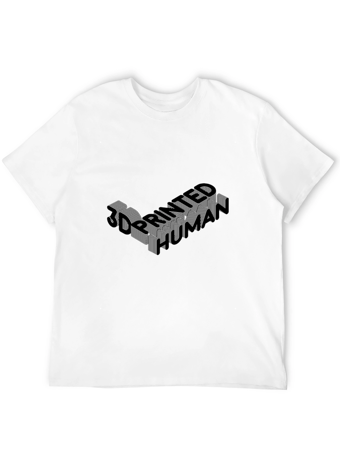 3D Printed Human Black Graphic Tee