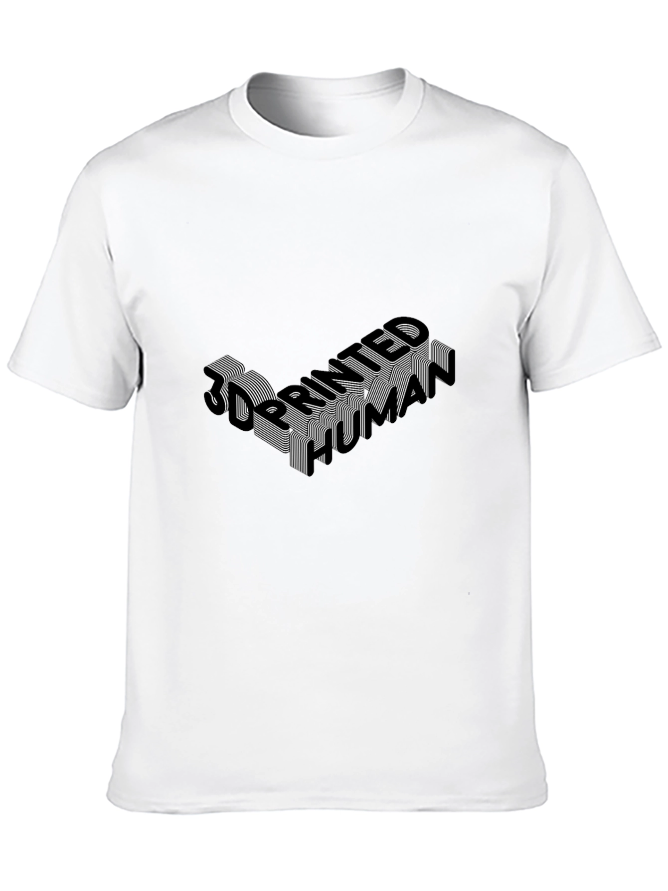 3D Printed Human Black Graphic Tee