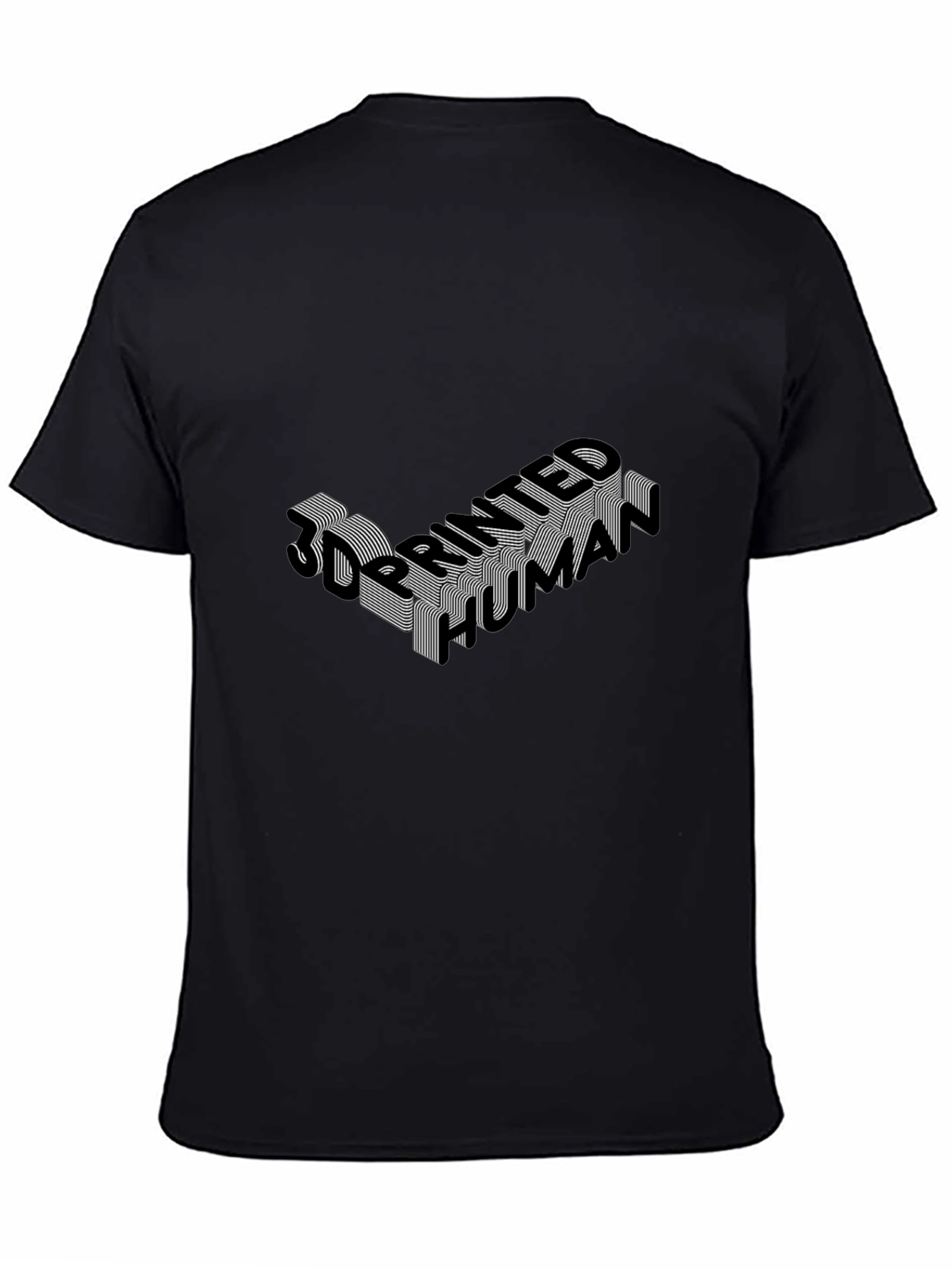3D Printed Human Black Graphic Tee