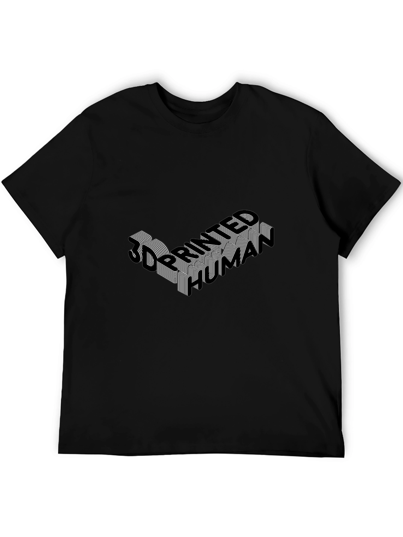 3D Printed Human Black Graphic Tee