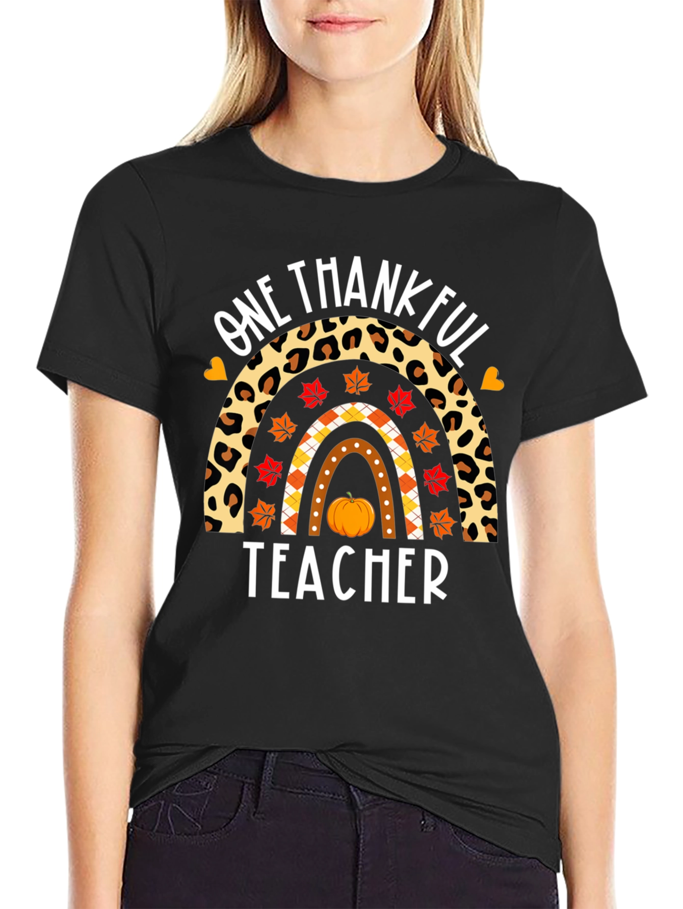 One Thankful Teacher Rainbow T-Shirt