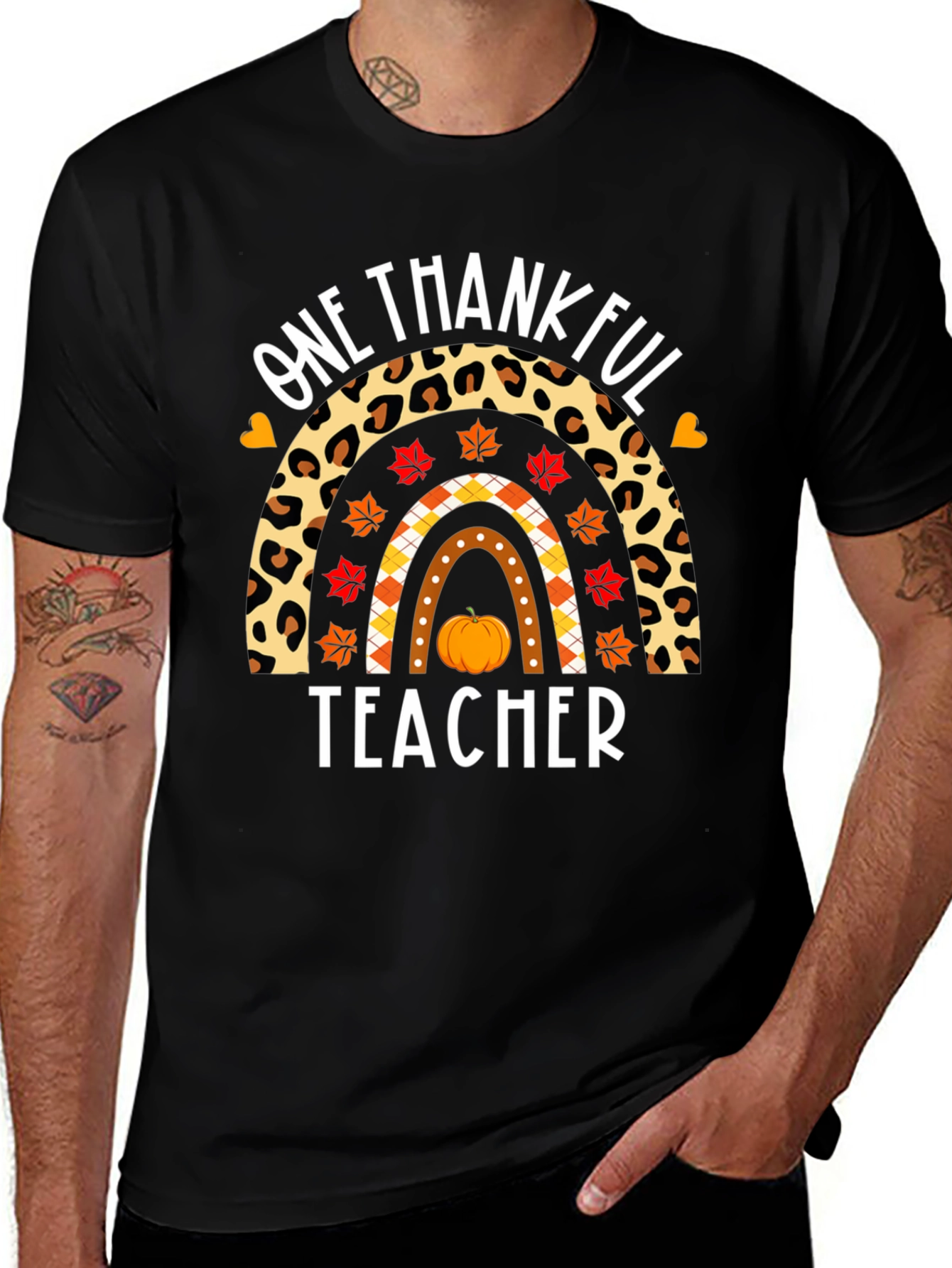 One Thankful Teacher Rainbow T-Shirt