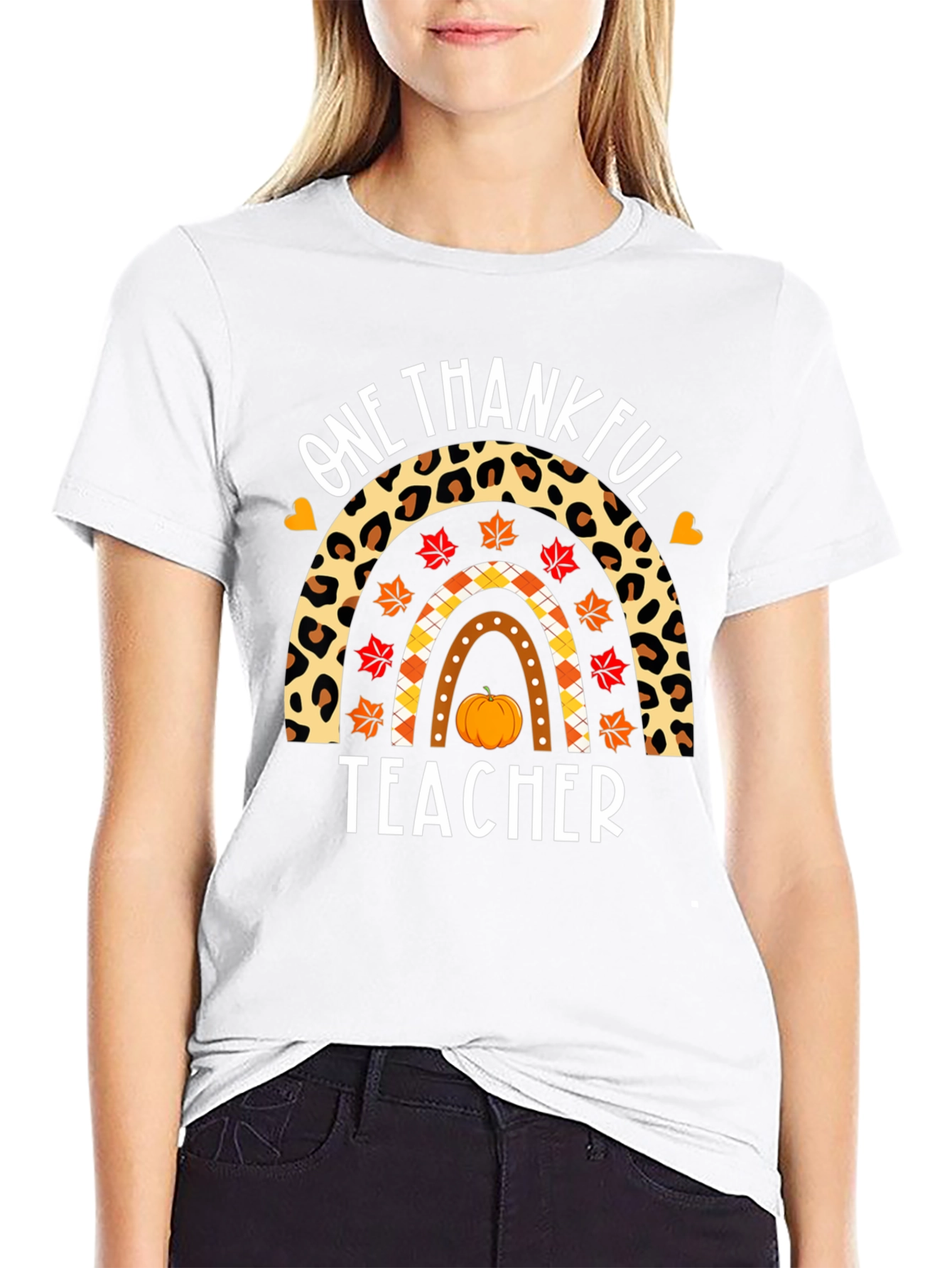 One Thankful Teacher Rainbow T-Shirt