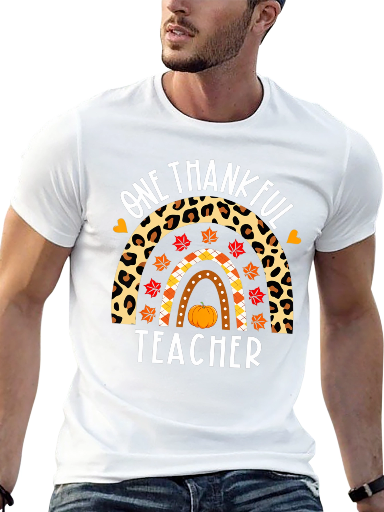 One Thankful Teacher Rainbow T-Shirt
