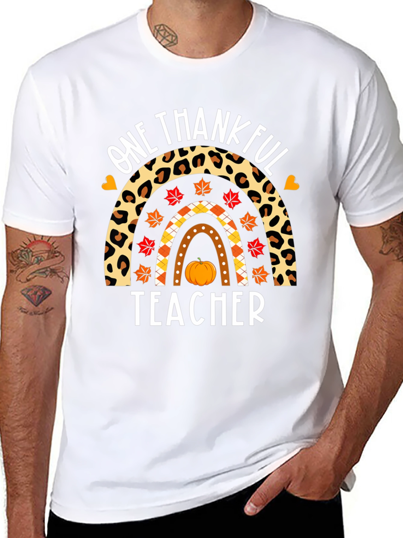 One Thankful Teacher Rainbow T-Shirt