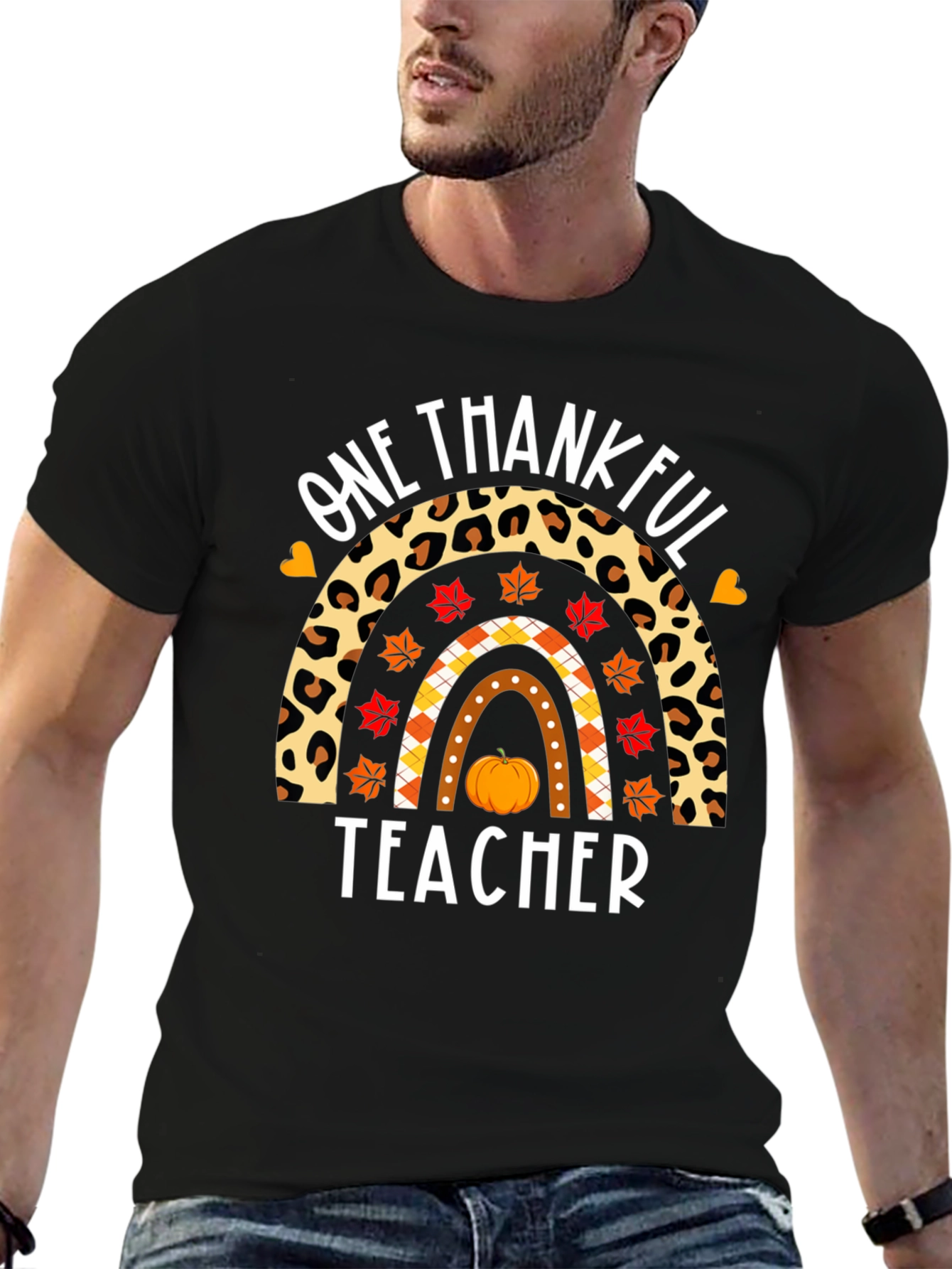 One Thankful Teacher Rainbow T-Shirt