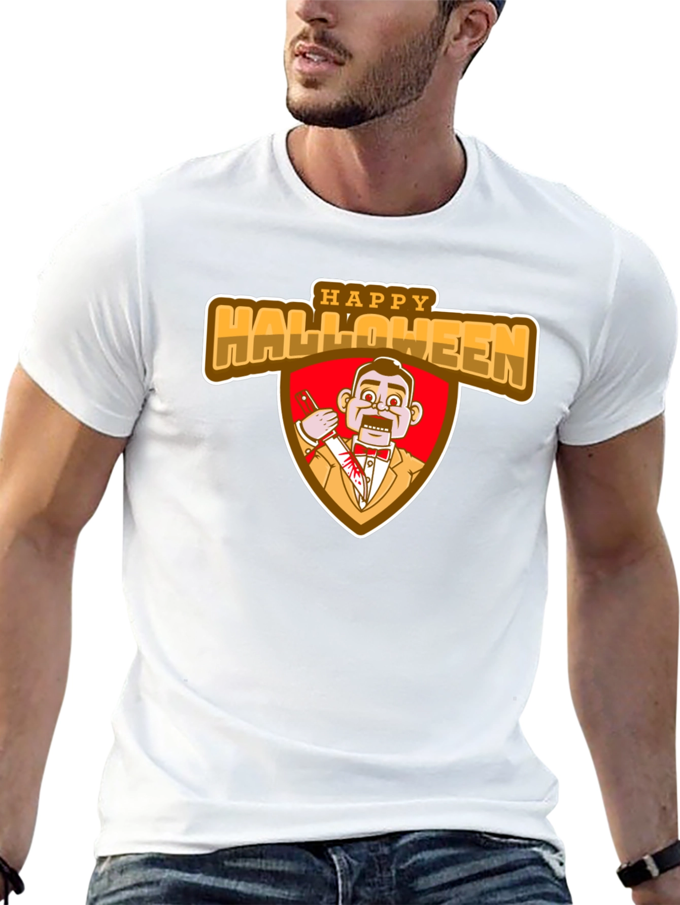 Happy Halloween Scary Dummy Graphic T-Shirt