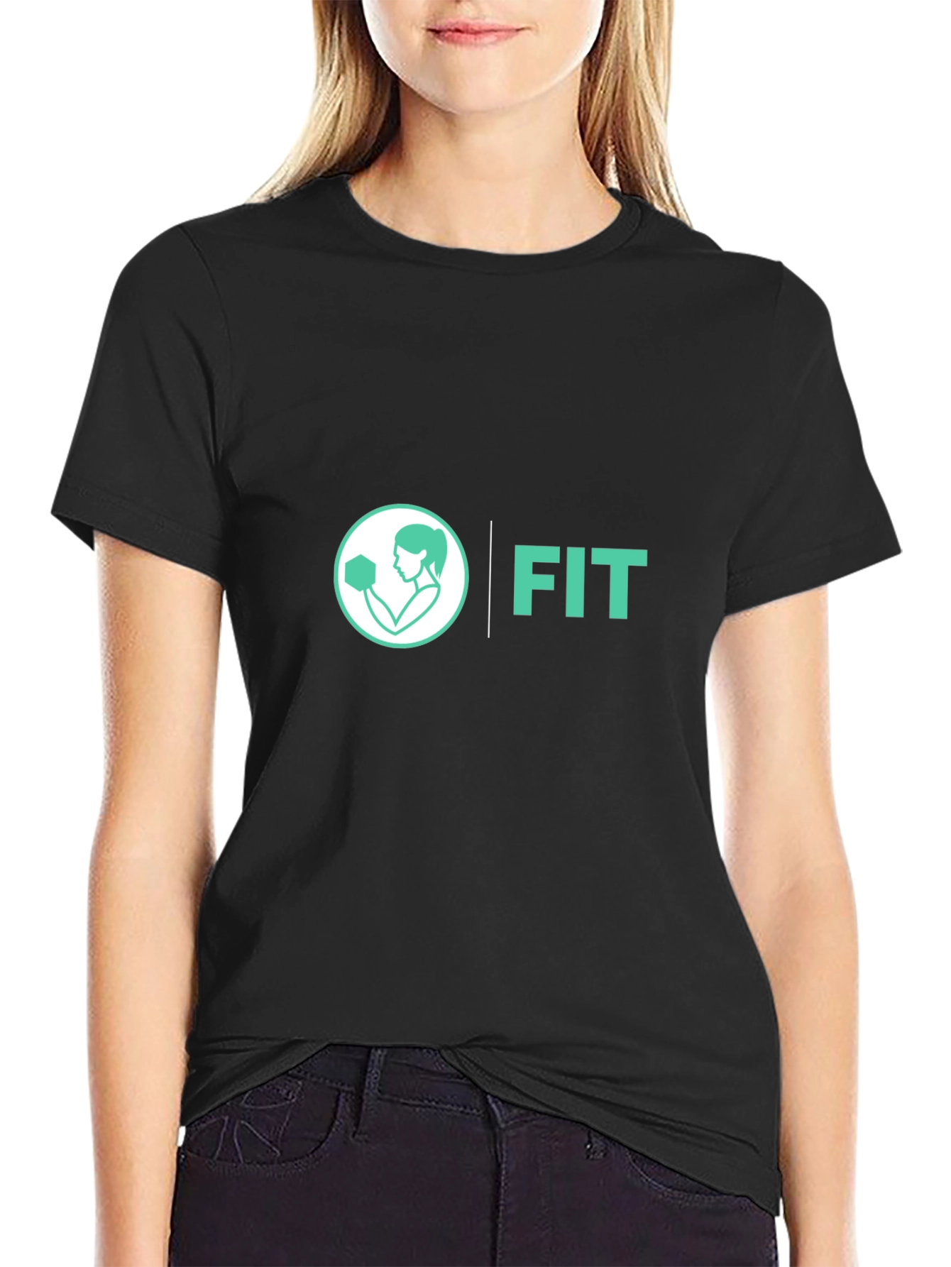 FIT Womens Graphic Tee - Black Cotton