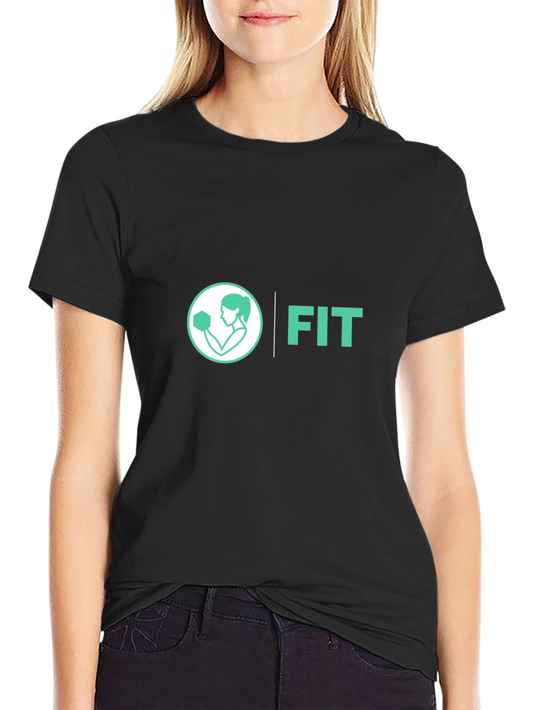 FIT Womens Graphic Tee - Black Cotton