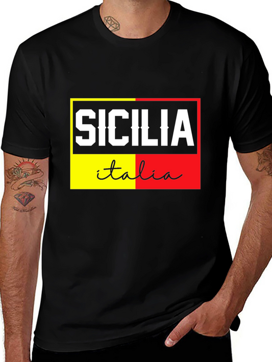 Sicilia Italia Graphic Tee - Black
