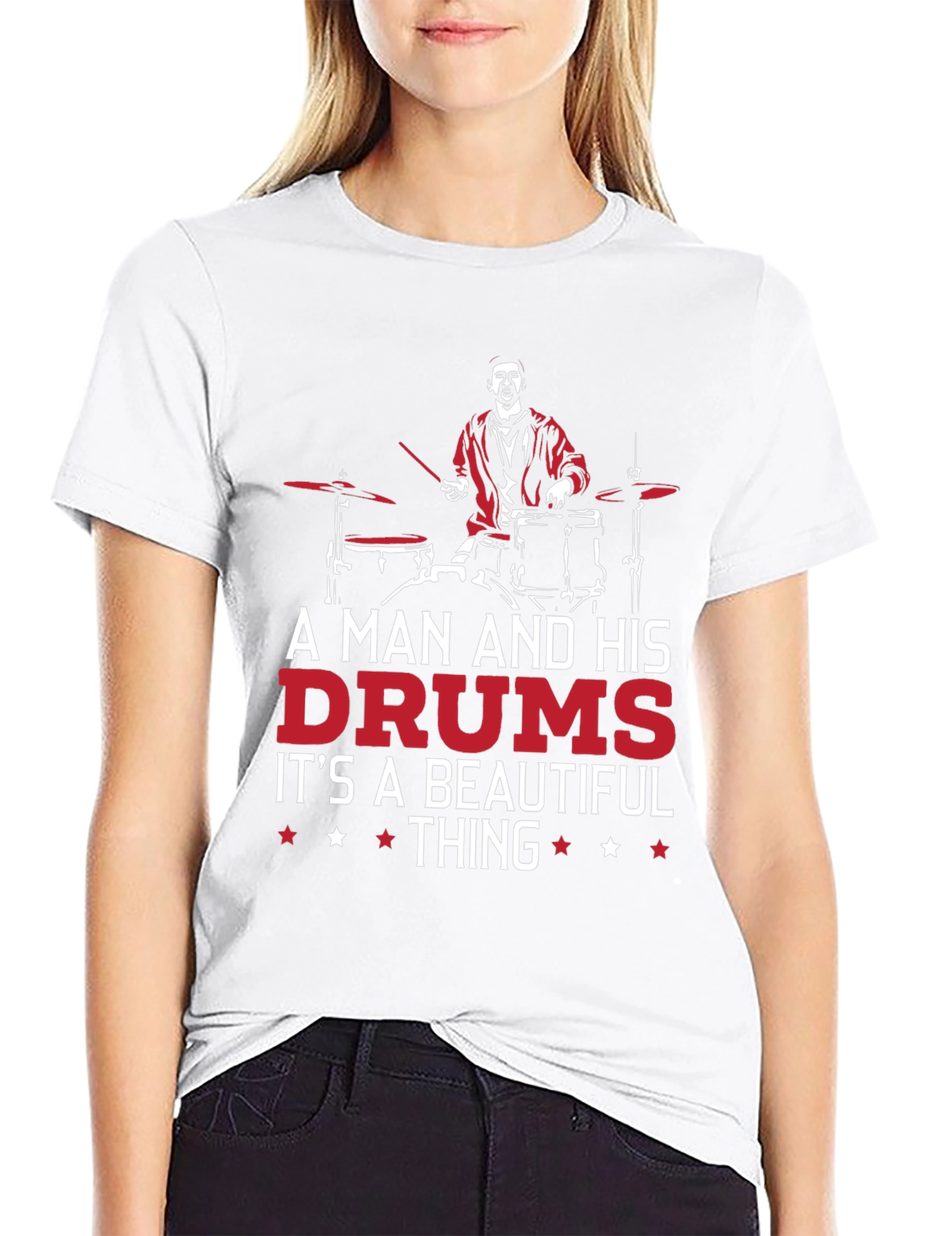 Drummer Graphic T-Shirt - A Man and His Drums