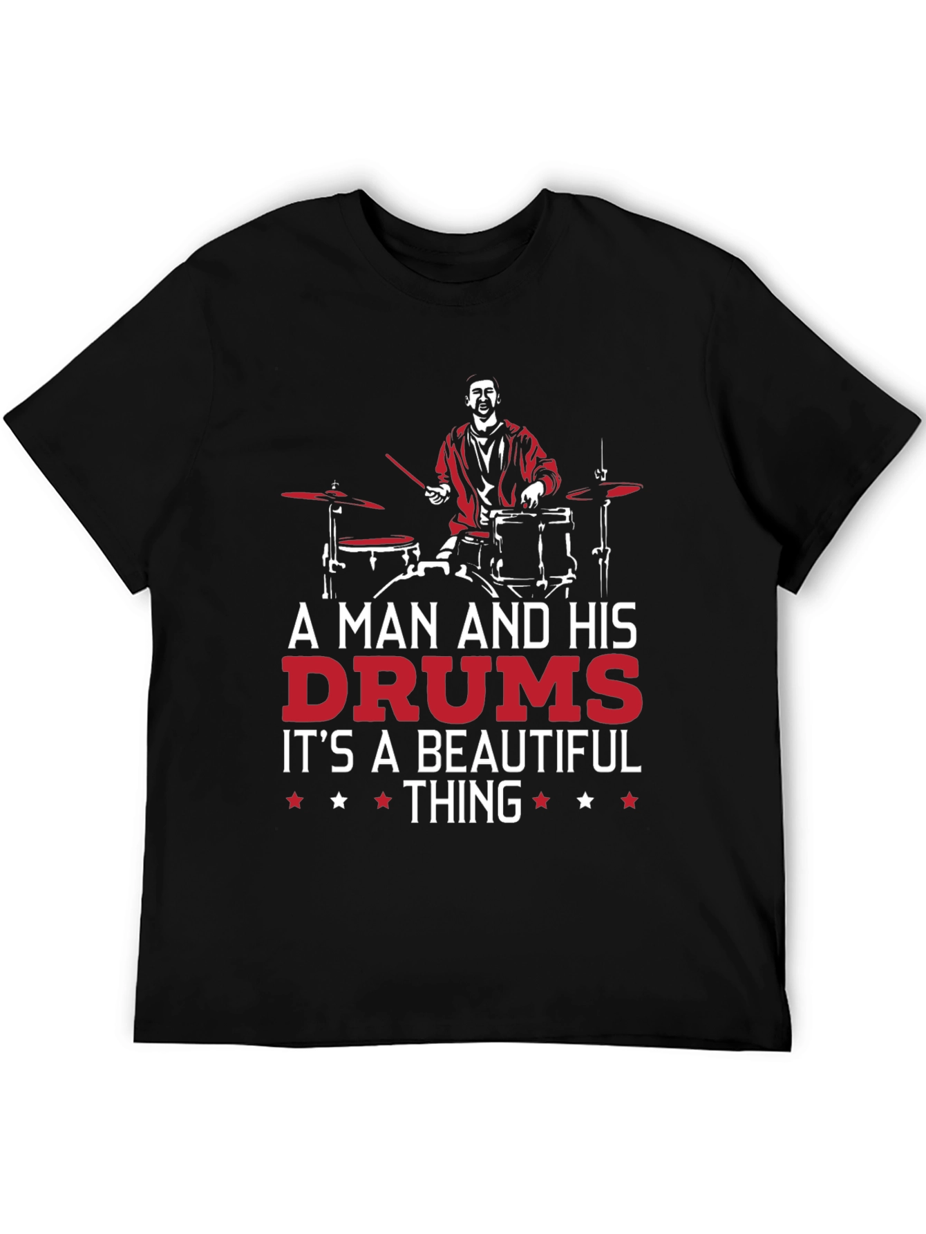 Drummer Graphic T-Shirt - A Man and His Drums