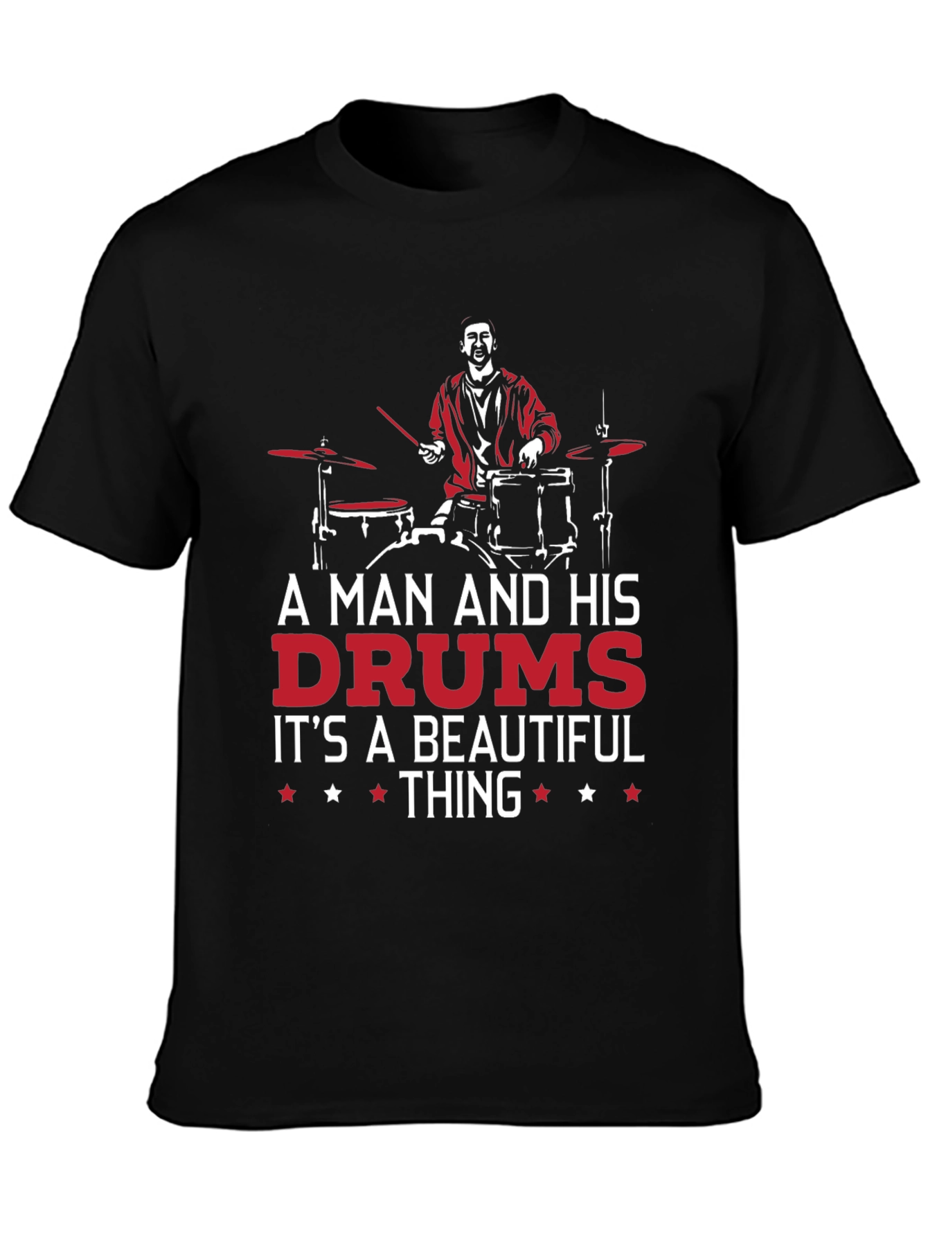 Drummer Graphic T-Shirt - A Man and His Drums