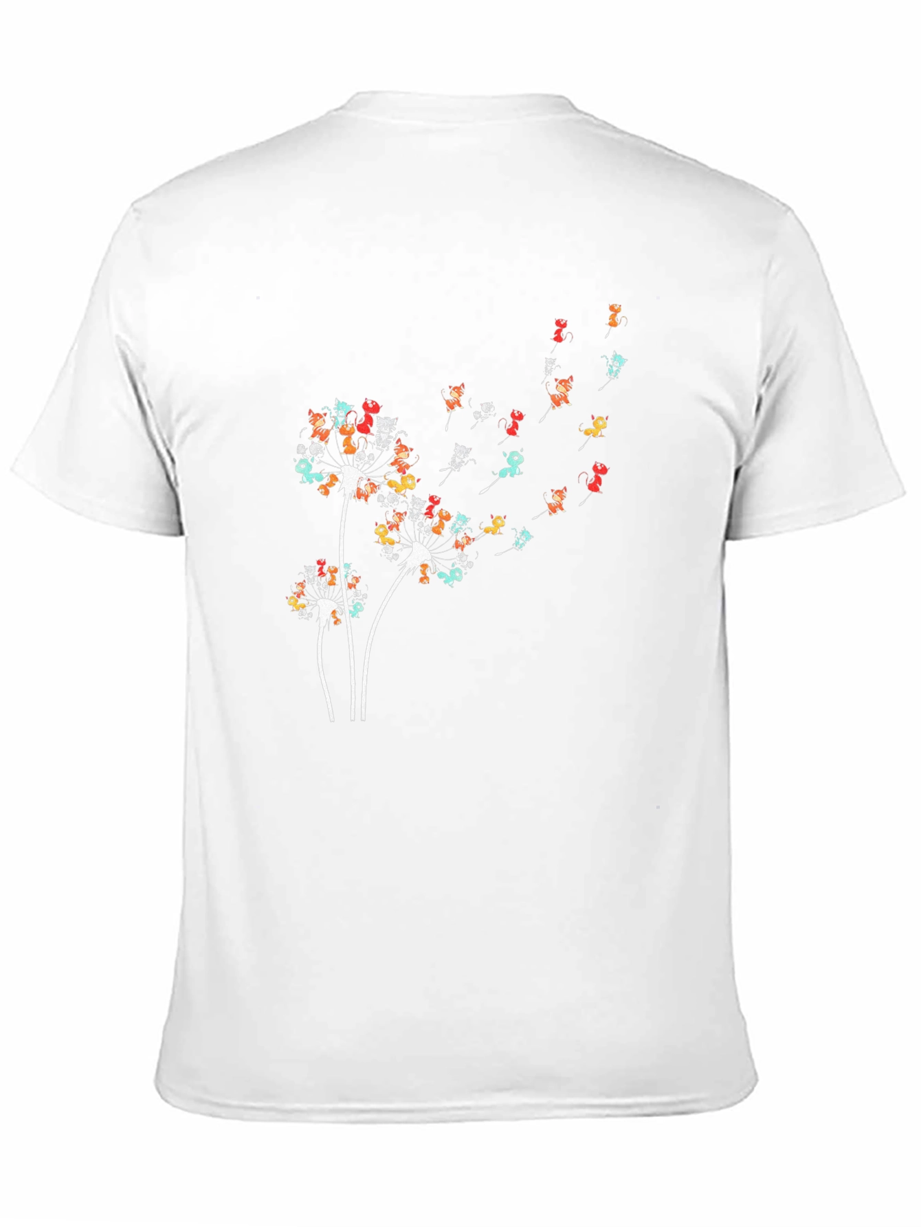 Dandelion Cat Black T-Shirt