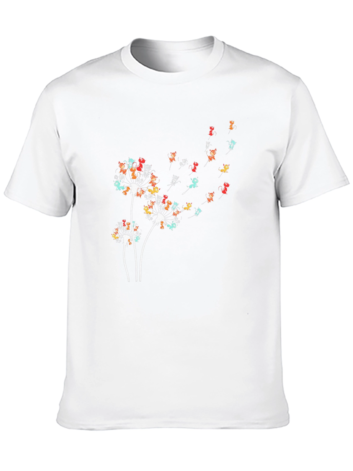 Dandelion Cat Black T-Shirt